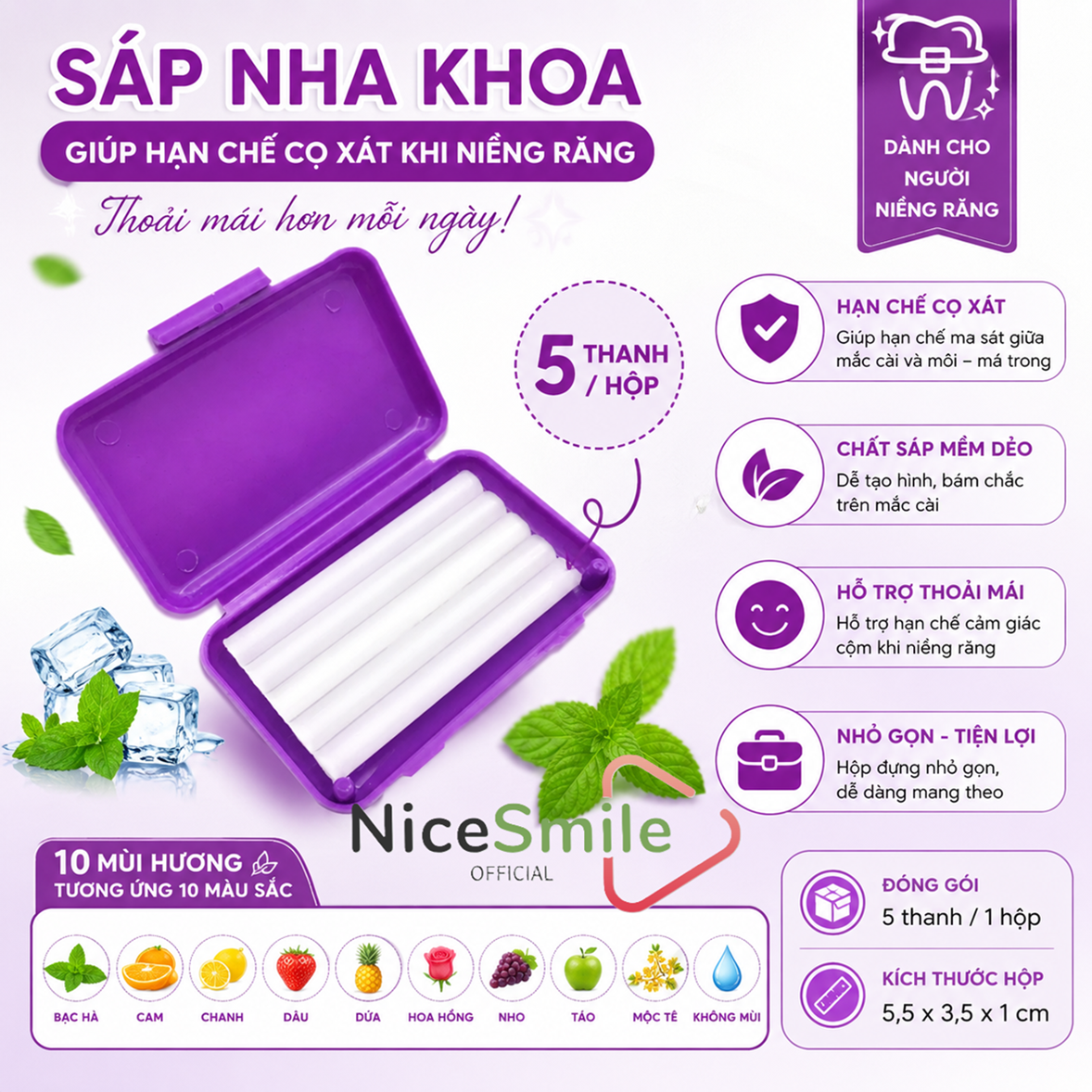 Sáp Nha Khoa, Sáp Chỉnh Nha Cho Người Niềng Răng, Sáp Giảm Đau Rát, Sáp ...