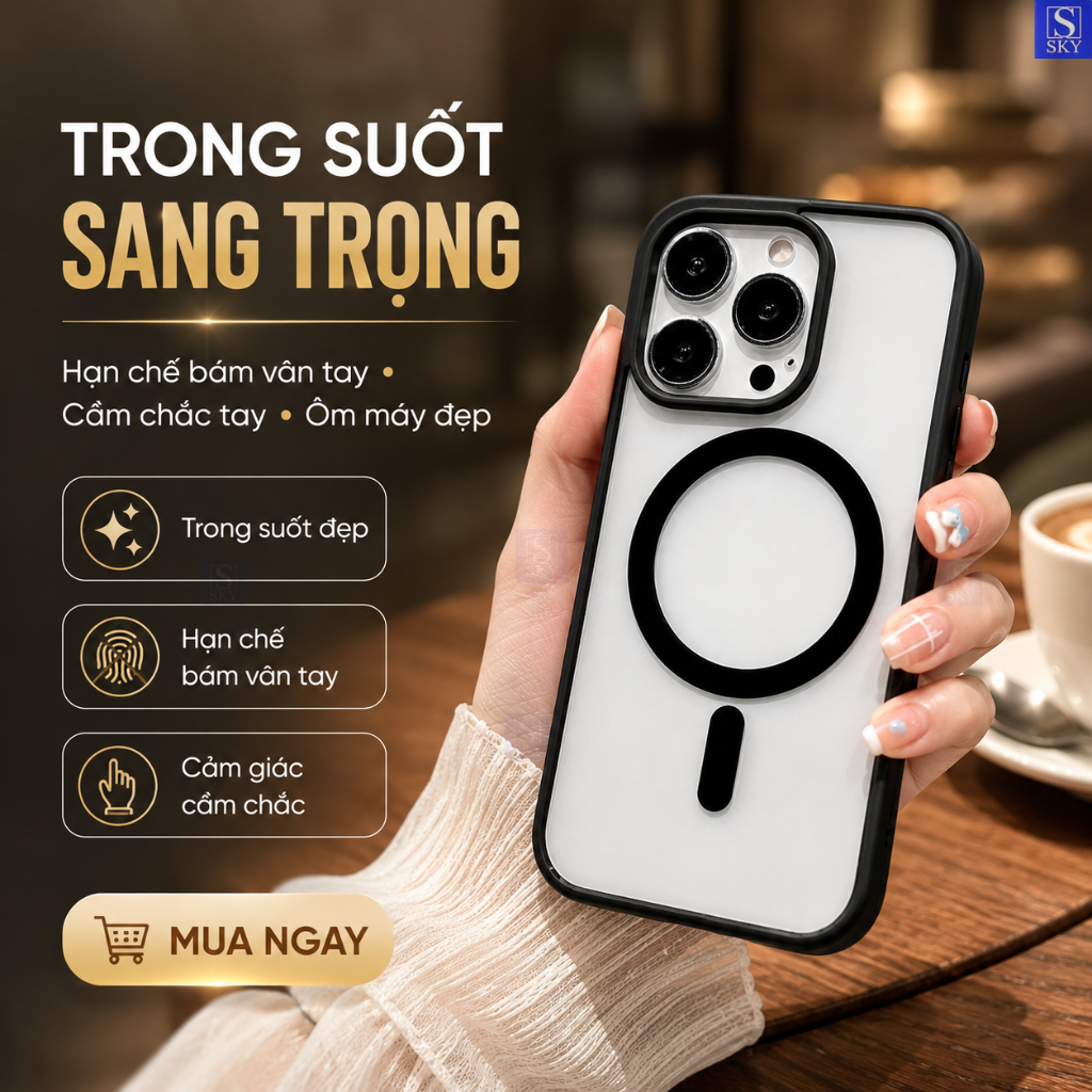 Ốp lưng iphone trong suốt chống sốc - Hỗ trợ sạc không dây cho 11 pro max 12 promax 13 14 15 Plus 16 17 ProMax 18 17 Air – ảnh mô tả chi tiết 8
