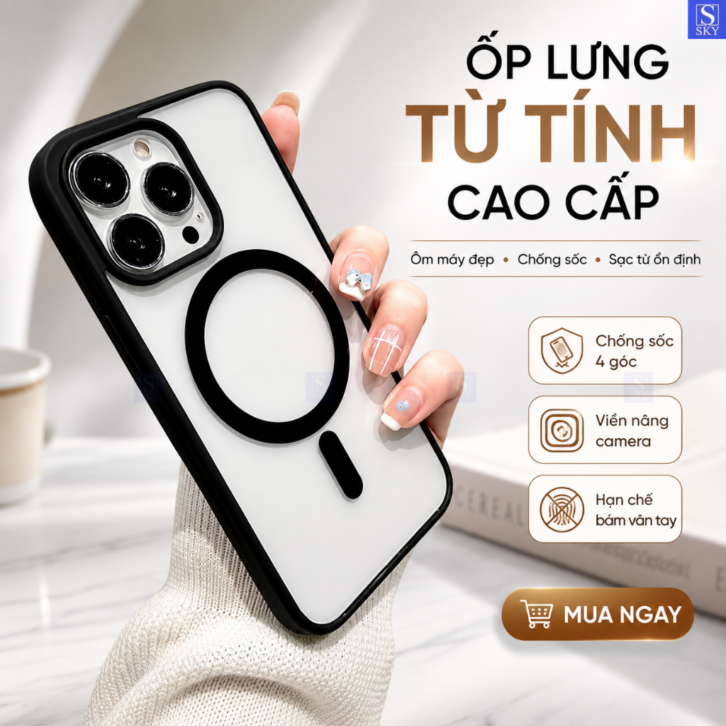 Ốp lưng iphone trong suốt chống sốc - Hỗ trợ sạc không dây cho 11 pro max 12 promax 13 14 15 Plus 16 17 ProMax 18 17 Air – ảnh mô tả chi tiết 9
