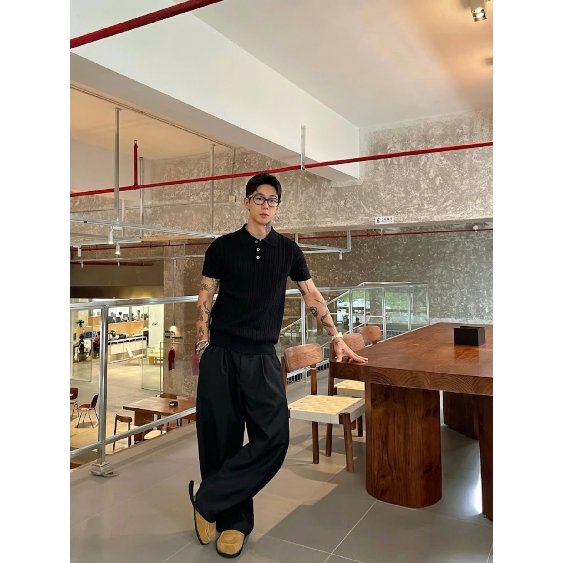 Áo Polo Len Vặn Thừng Dệt Kim 𝐂𝐎𝐎𝐋𝐂𝐑𝐄𝐖 Ngắn Tay Gân Nổi Form Regular Fit Phong Cách Tối Giản Hàn Quốc - ALH06 APN104
