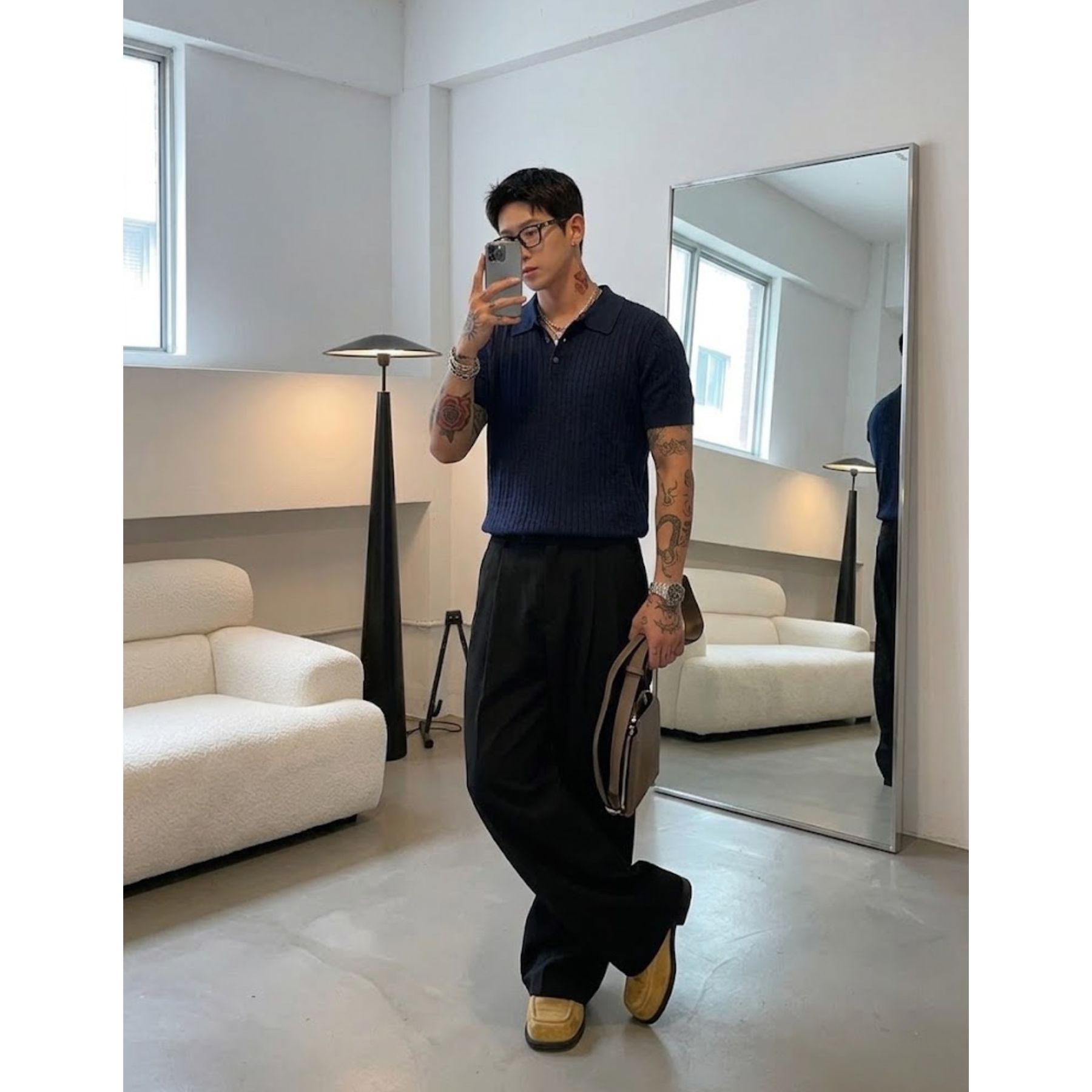 Áo Polo Len Vặn Thừng Dệt Kim 𝐂𝐎𝐎𝐋𝐂𝐑𝐄𝐖 Ngắn Tay Gân Nổi Form Regular Fit Phong Cách Tối Giản Hàn Quốc - ALH06 APN104