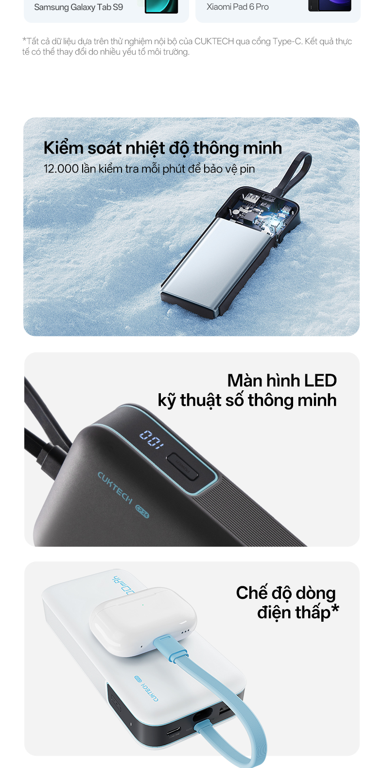 【Được chứng nhận CCC】CUKTECH Pin Dự Phòng 20000mAh Sạc Nhanh 40W – Tích Hợp Dây, Hỗ Trợ iP 38W / Xiaomi 33W —— CP24 Powe – ảnh mô tả chi tiết 10