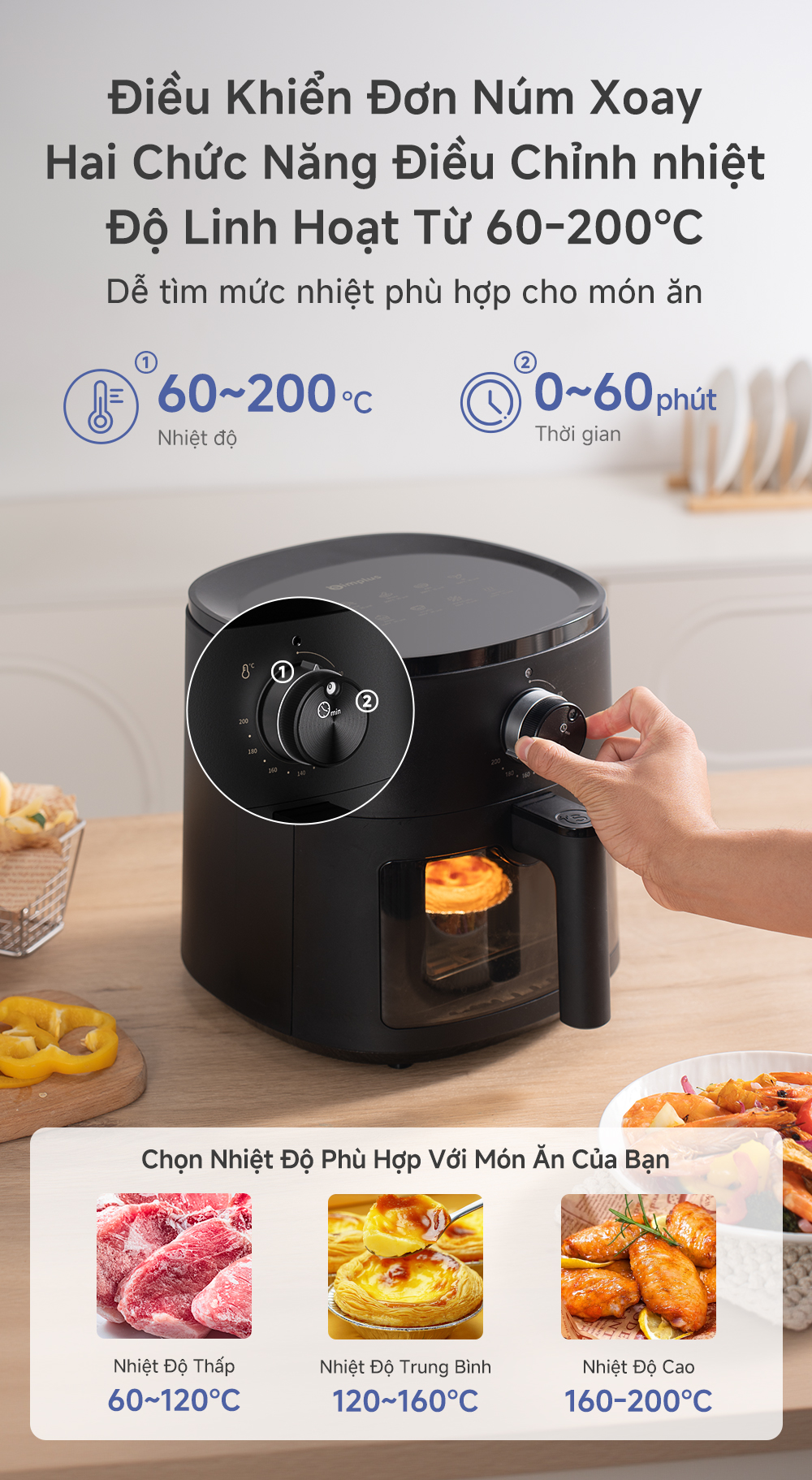 Simplus Nồi Chiên Không Dầu Dung Tích 4L/5L lớn chiên nướng đa năng ...