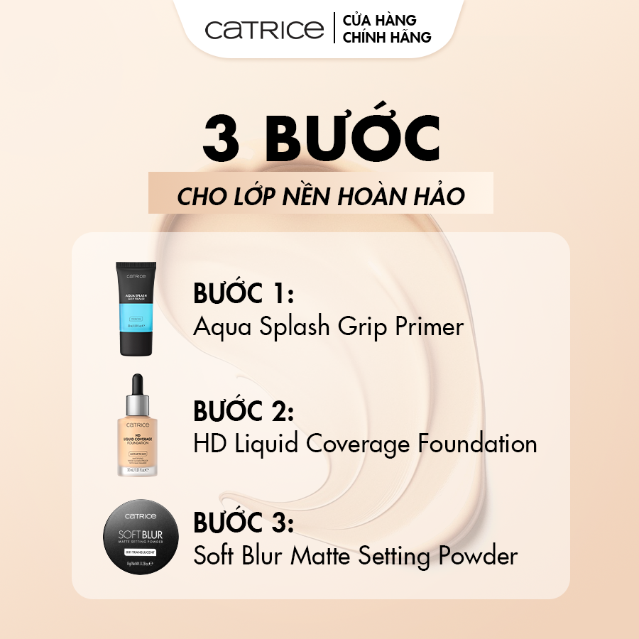 Kem nền Catrice HD Liquid Coverage Foundation kiềm dầu, che phủ tự nhiên tạo độ mịn màng cho da 30ml