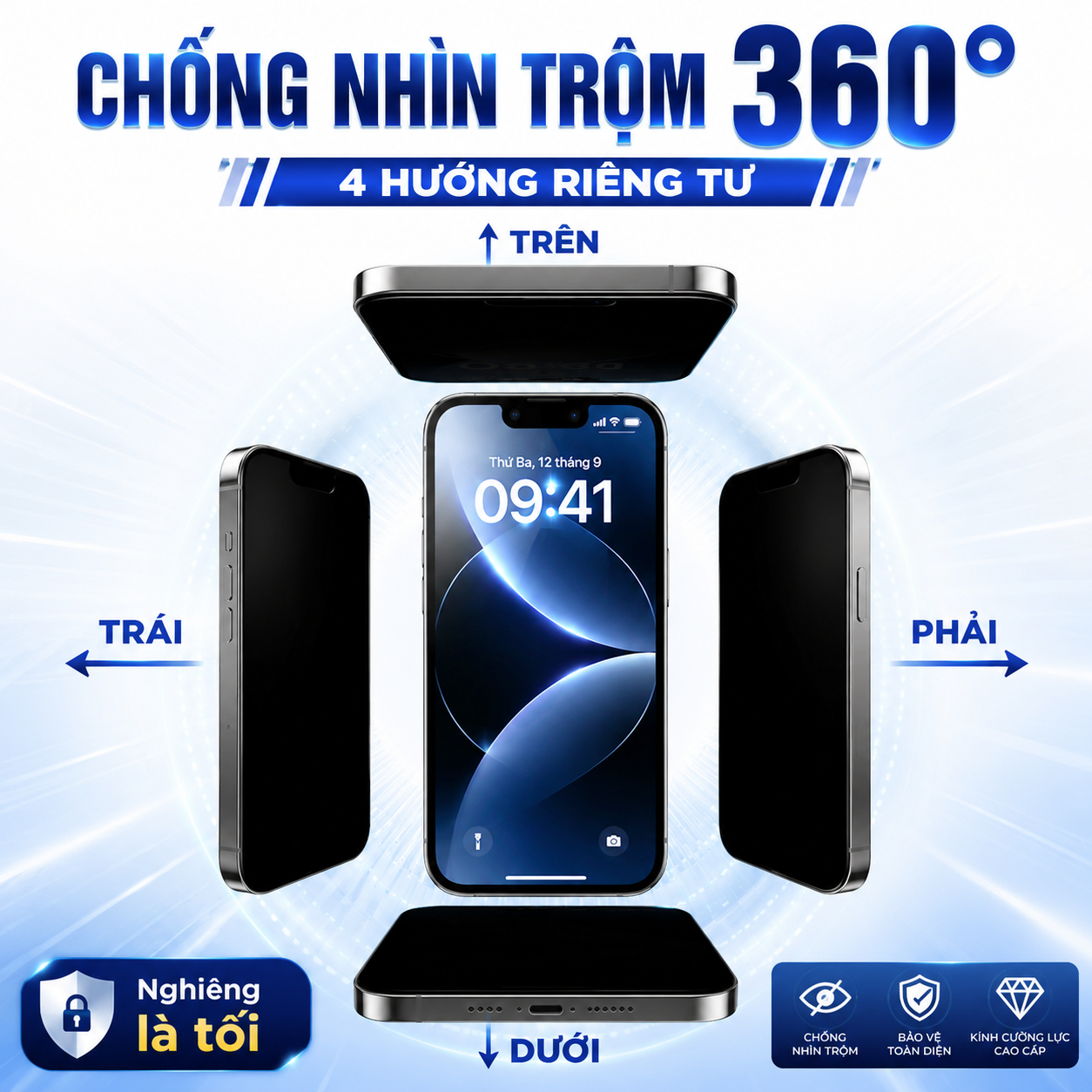 Kính Cường Lực iphone Chống Nhìn Trộm 360 Độ Tự dán rút bụi GORILA GLASS cho ip 17 18 ProMax 16 15 14 13 12 11 X Xs – ảnh mô tả chi tiết 4