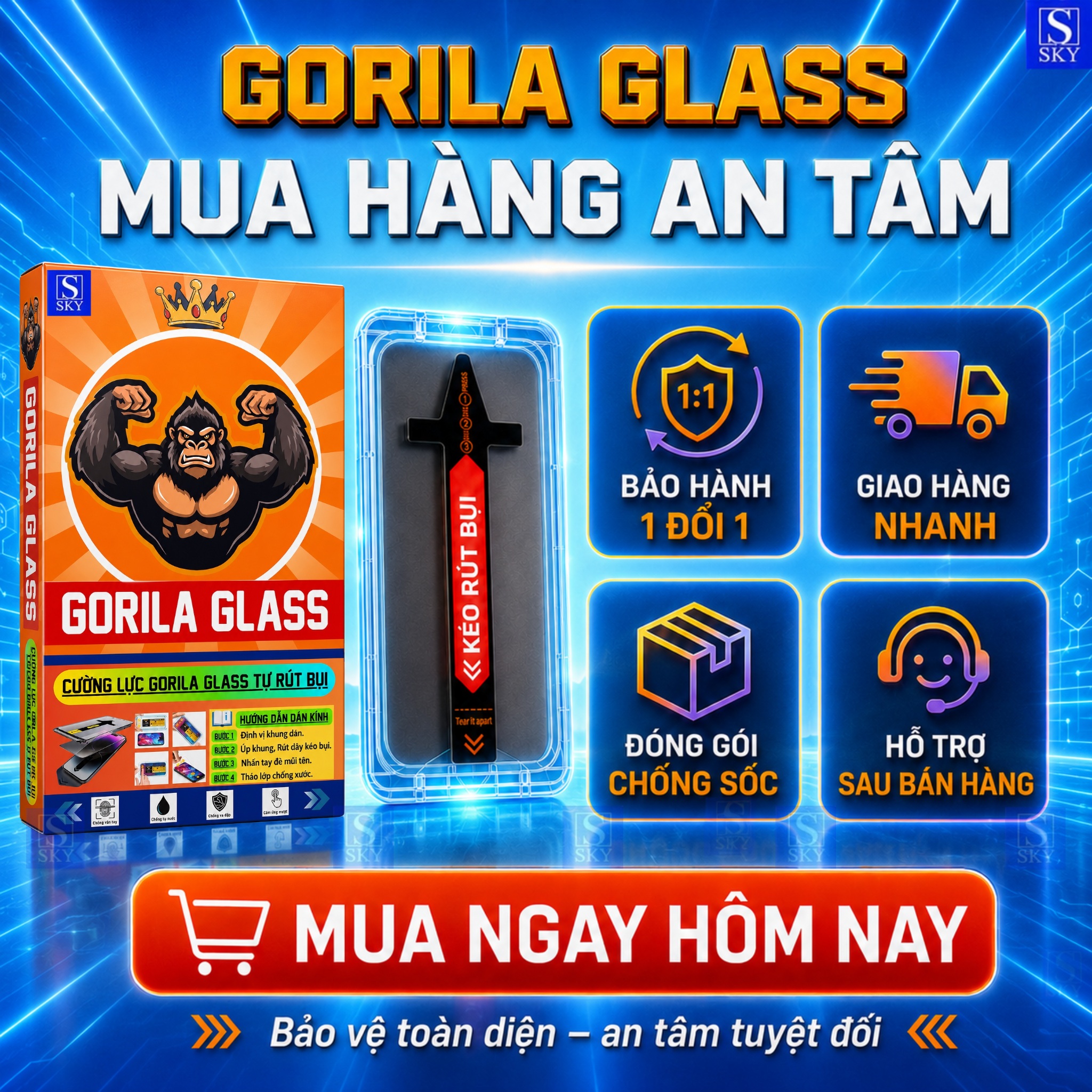 [COMBO 2 KÍNH] Kính GORILA GLASS Chống Nhìn Trộm Cho cường lực iPhone 11 - 18 ProMax , Khung Tự Dán Tự Rút Bụi – ảnh mô tả chi tiết 8
