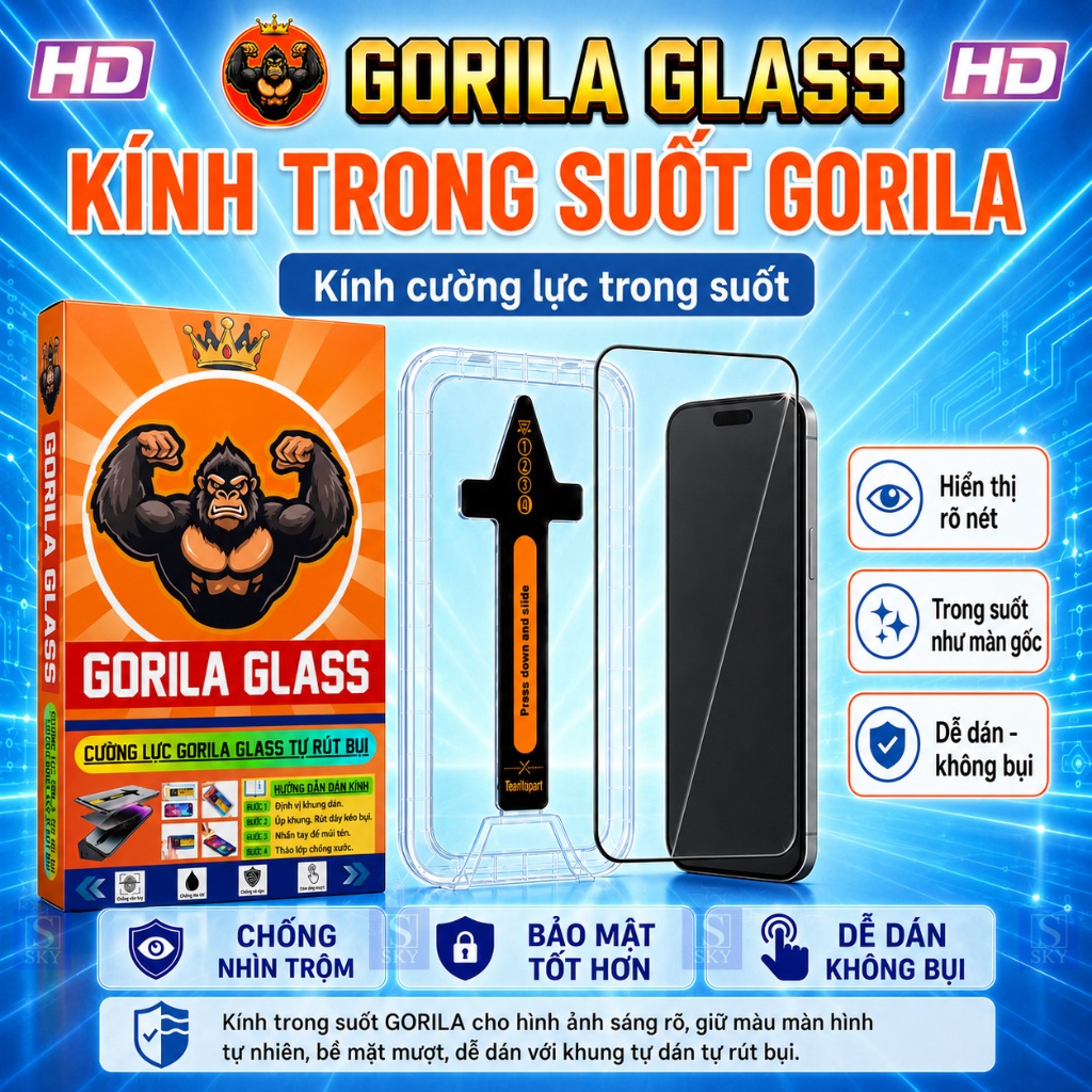 [COMBO 2 KÍNH] Kính GORILA GLASS Chống Nhìn Trộm Cho cường lực iPhone 11 - 18 ProMax , Khung Tự Dán Tự Rút Bụi – ảnh mô tả chi tiết 9