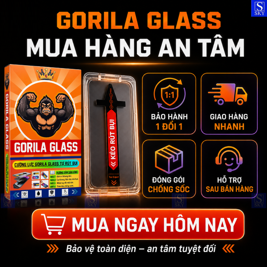 Kính Cường Lực Iphone GORILA Tự Dán Chống Nhìn Trộm FULL HỘP Cho ip 17 ProMax 16 ProMax 18 15 14 13 12 11 Pro Max Xs Xr – ảnh mô tả chi tiết 6