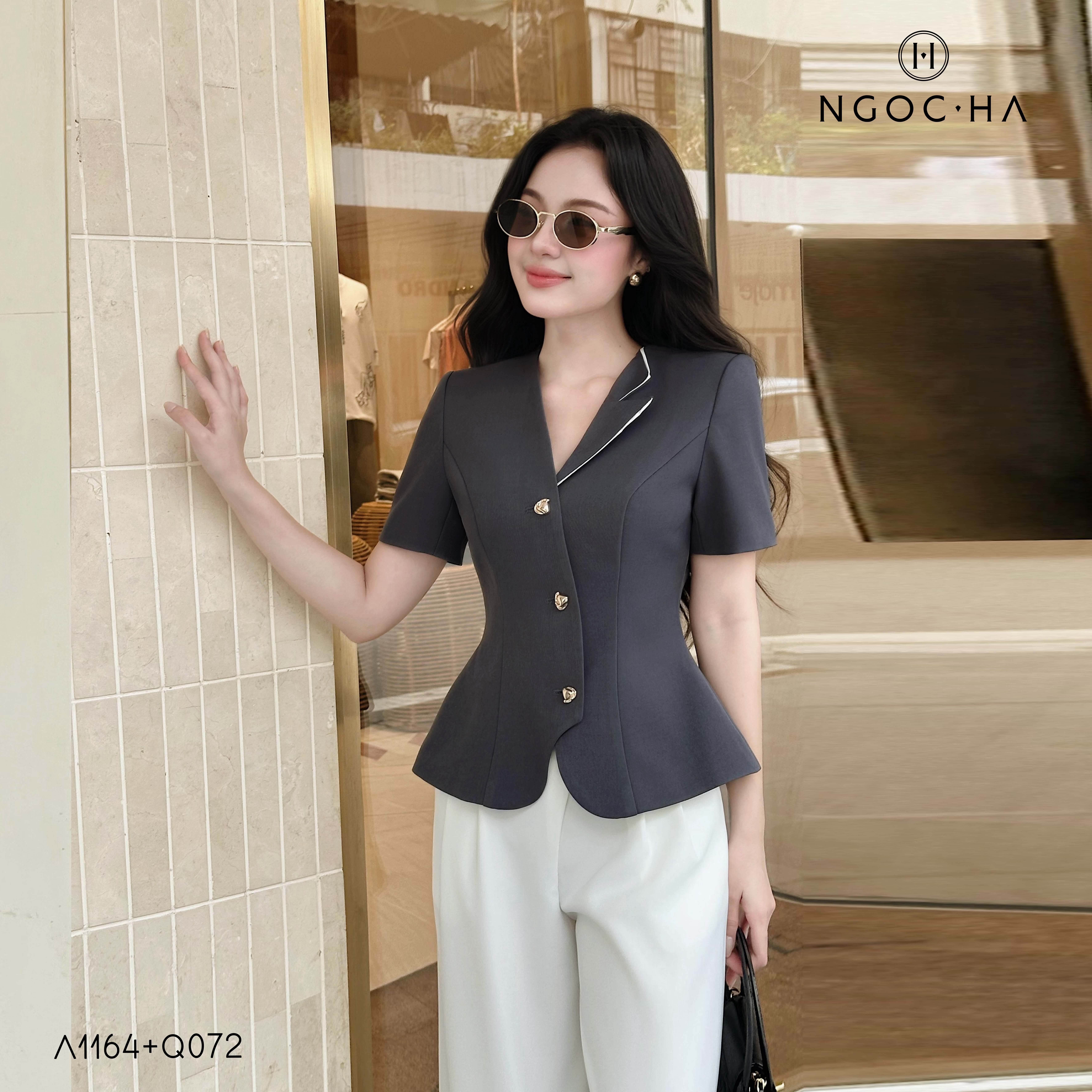 Áo Vest Nữ NGOC HA DESIGN Thiết Kế Cổ Lệch Chiết Eo Sang Chảnh Công Sở ...