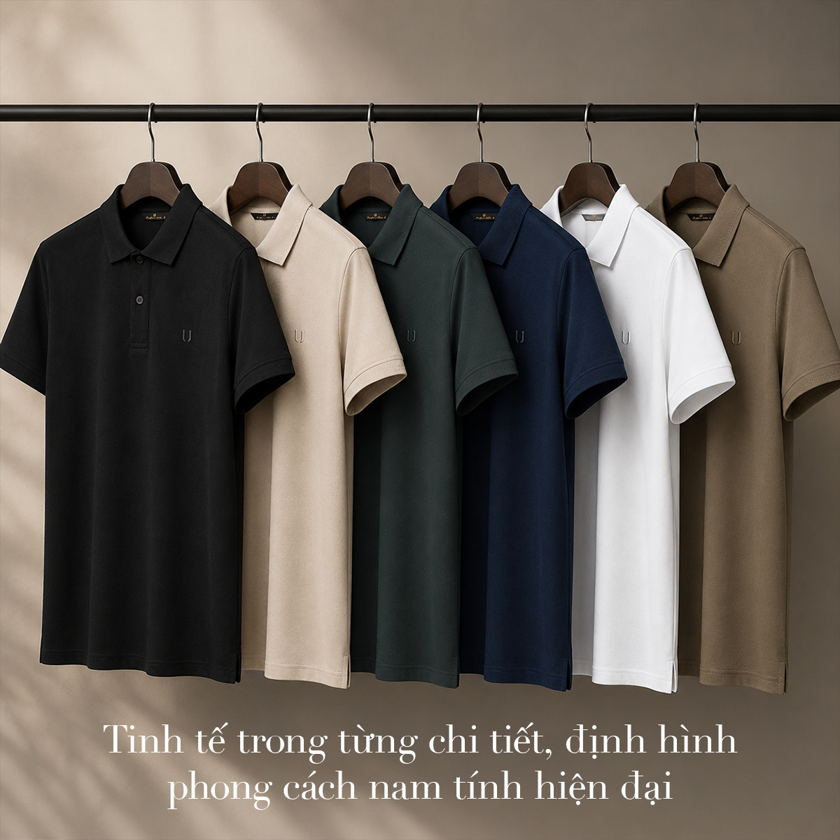 Áo Polo Nam Urban vải COTTON dệt thoáng mát thấm hút tốt co giãn thoải mái hình thêu tỉ mỉ phom slim NO 2946