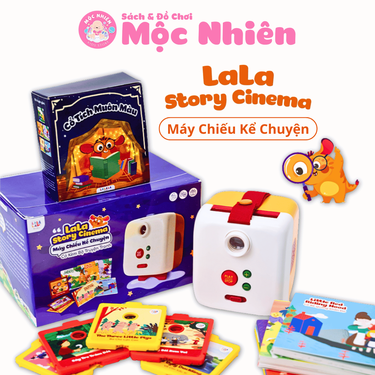Máy chiếu kể chuyện - Lala Story Cinema Box kèm 5 sách bìa cứng ...