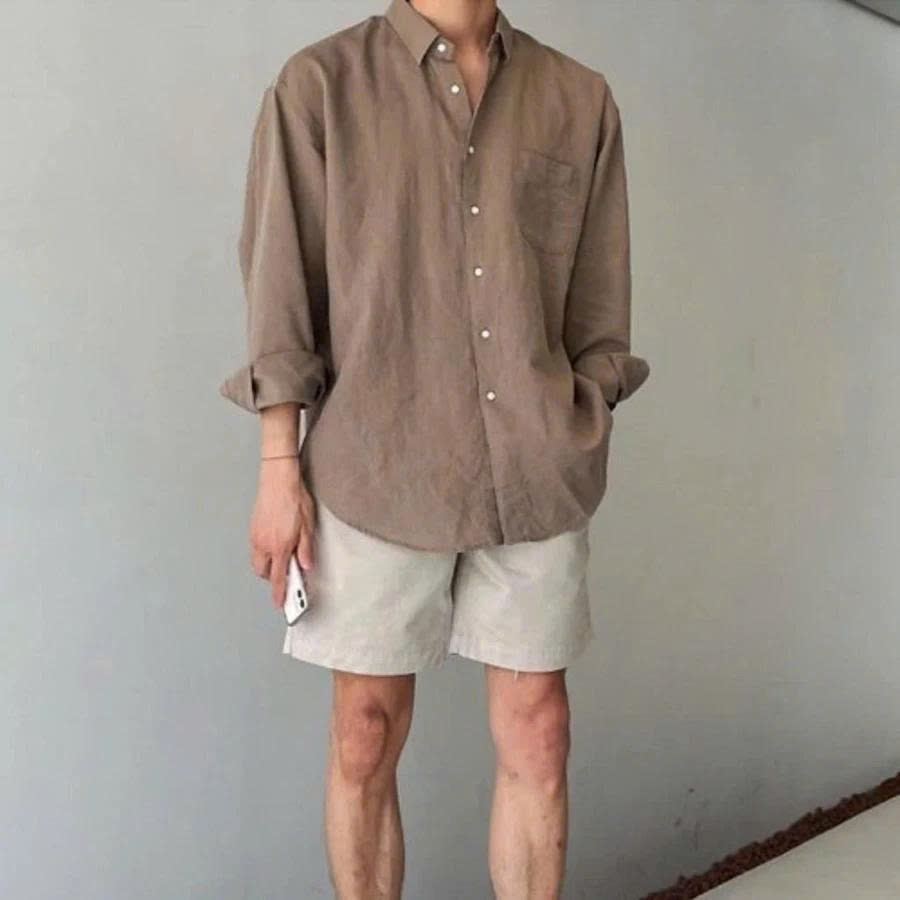 Áo Sơ Mi Nam Dài Tay Form Rộng Vải Đũi Linen Mát Mẻ, Thiết Kế Basic Hàn Quốc Dễ Phối Đồ Thời Trang 2025 COLOSSUS A28