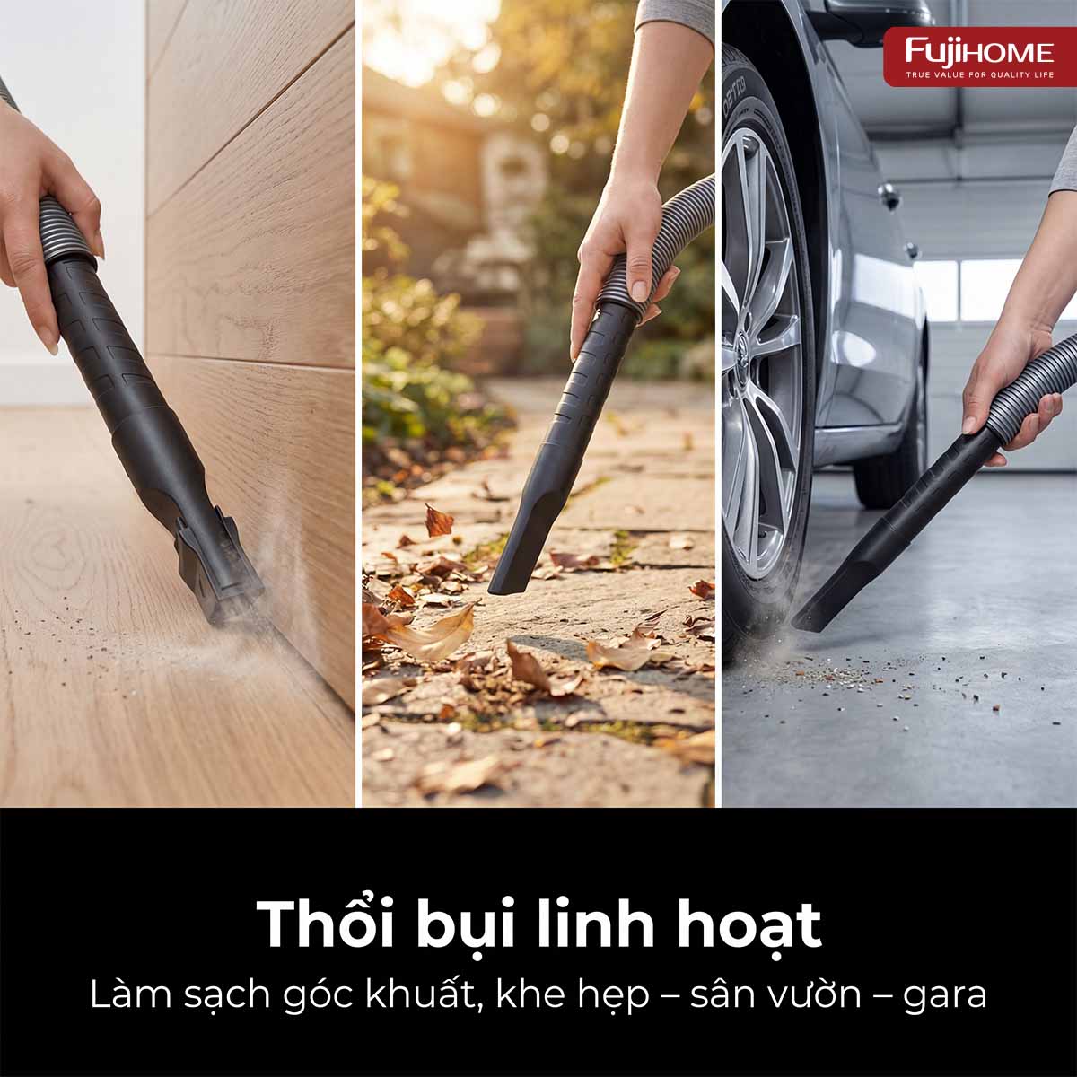 Chức năng thổi bụi tiện lợi vệ sinh góc khuất và khe hẹp