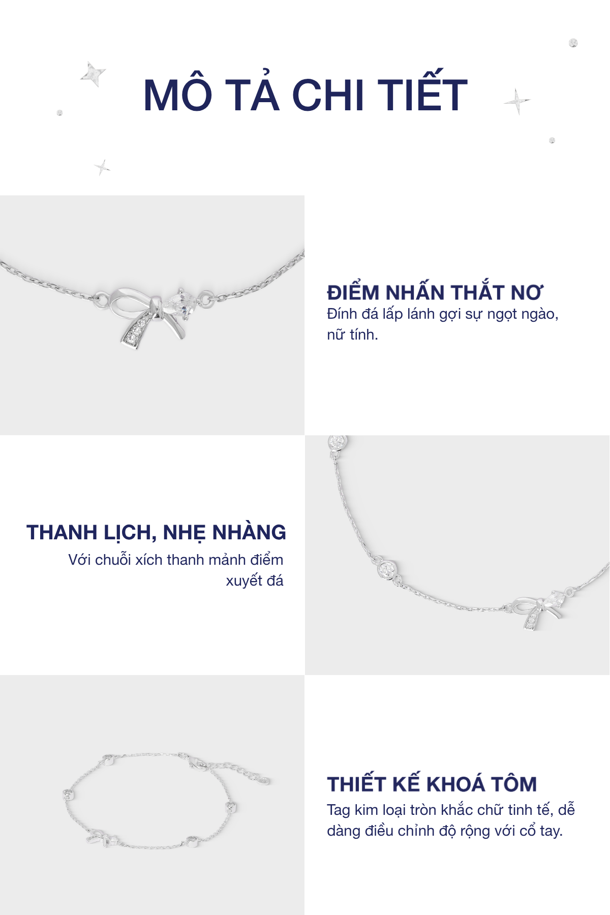 [BST FIRST CHAPTER] Lắc Tay Melora HAPAS JEWELRY Trang Sức Mạ Bạch Kim Đính Đá CZ - Quà Tặng Người Thương VT26052-SL