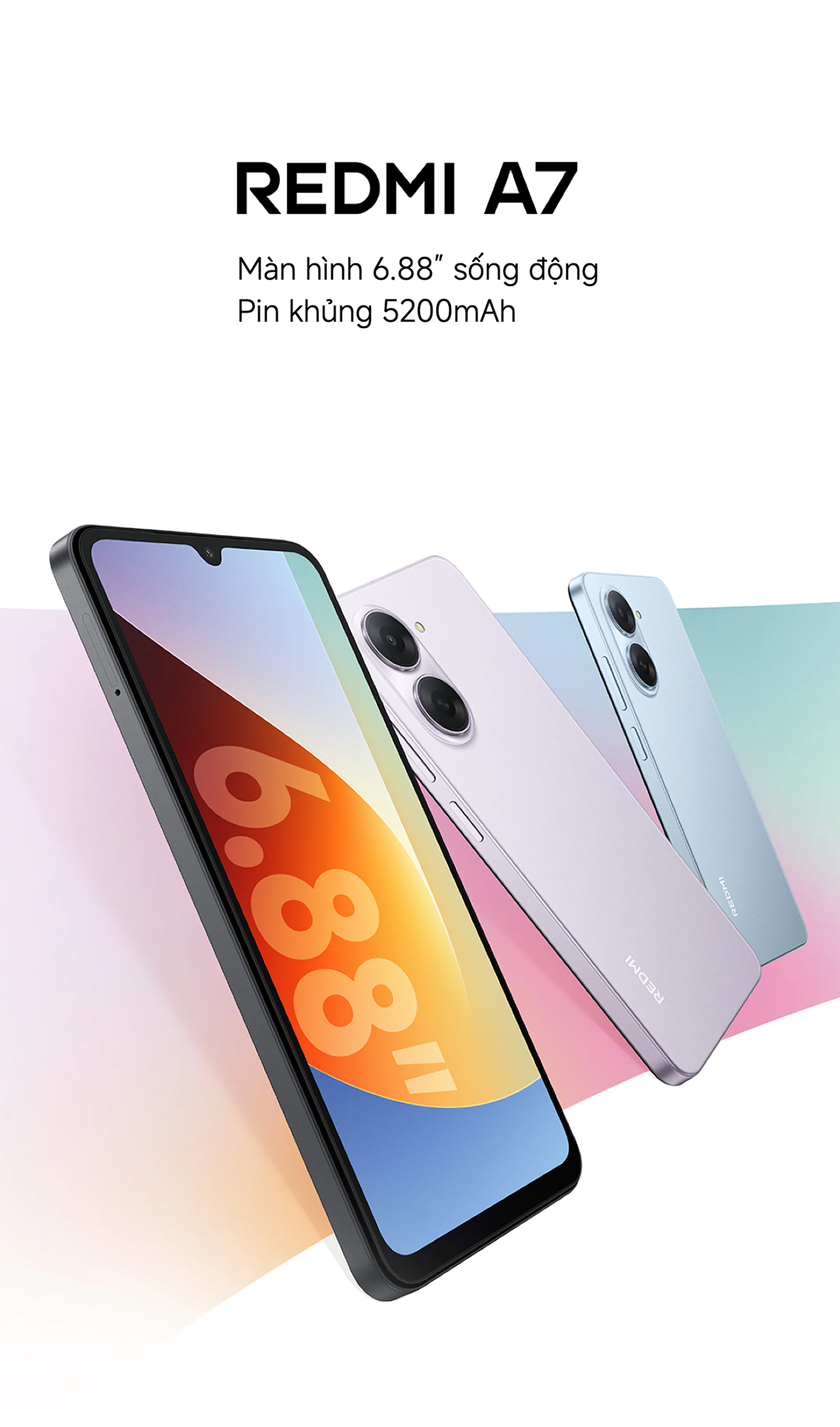 Điện thoại thông minh Xiaomi REDMI A7 | Pin khủng 5200mAh| Màn hình 6.88" | Camera AI 13MP – ảnh mô tả chi tiết 1