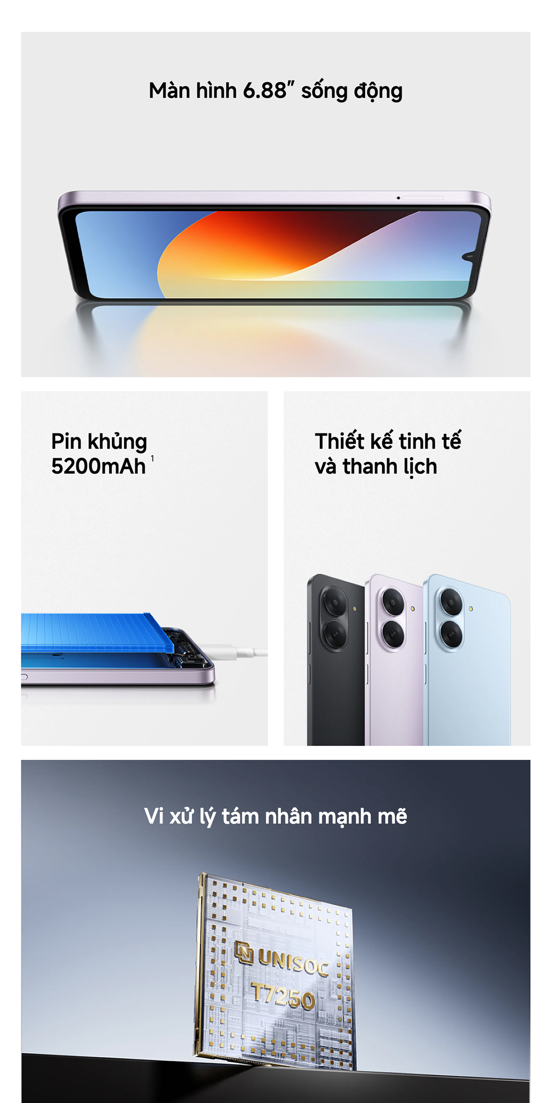 Điện thoại thông minh Xiaomi REDMI A7 | Pin khủng 5200mAh| Màn hình 6.88" | Camera AI 13MP – ảnh mô tả chi tiết 2