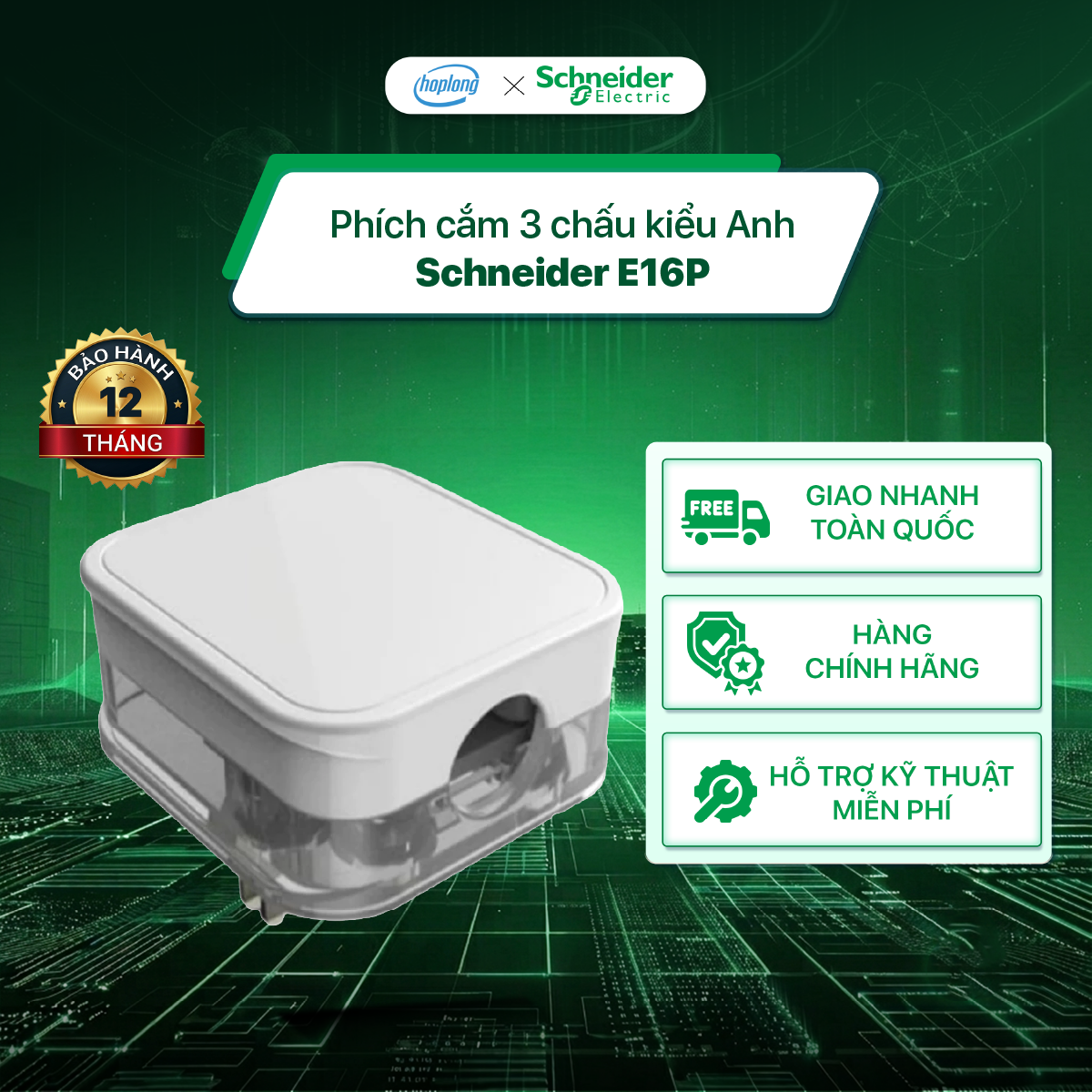 Phích cắm 3 chấu kiểu Anh Schneider E16P S-Flexi Series - 250VAC - 16A ...