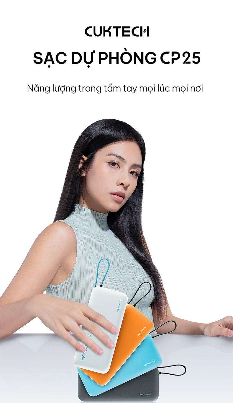 【Được chứng nhận CCC】CUKTECH Sạc Nhanh 55W 20000mAh – Tích Hợp Dây, Hỗ Trợ Xiaomi 55W Samsung 45W Laptop 45W iP 18/17/16 – ảnh mô tả chi tiết 1