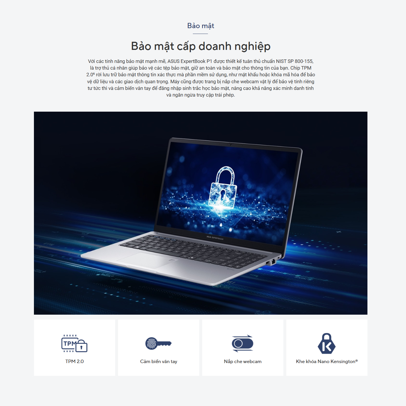 Laptop Asus ExpertBook P1 TẶNG OFFICE P1503CVA-C5H16-63WS Intel Core 5 | 16GB | 512GB | 15.6