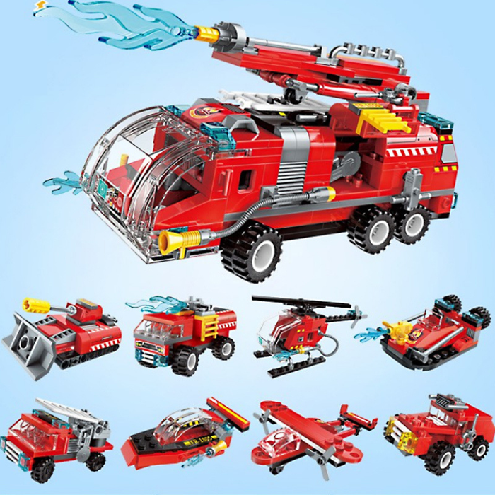 Đồ chơi lắp ráp robot cứu hỏa biến hình 8 trong 1 Toys&Joys 8616 - Bộ ...