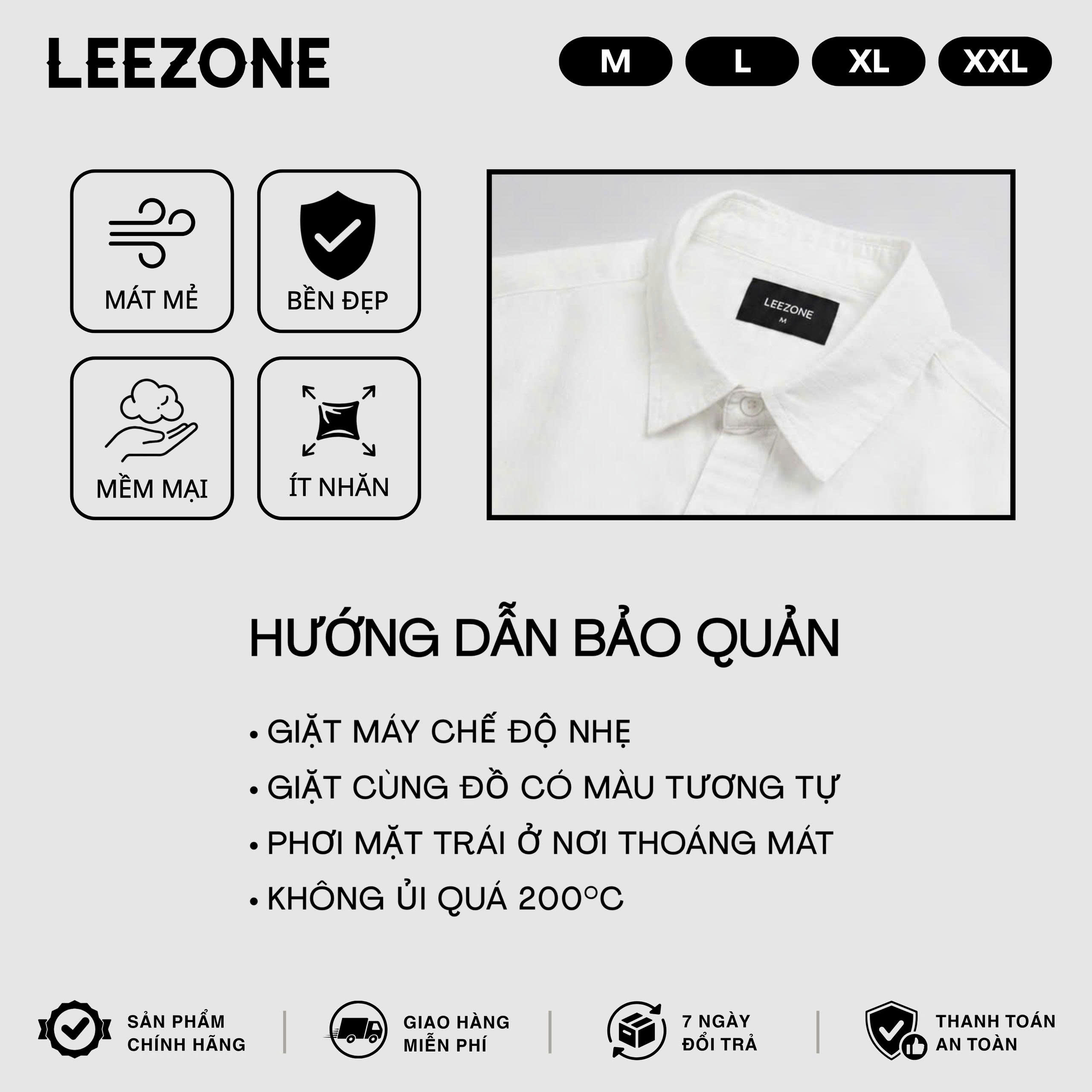 [MỞ BÁN] Áo Sơ Mi Linen Đũi Mát Nam Đi Biển LeeZone Form Rộng | Sơ Mi Đũi Trơn Dài Tay Cổ Đức