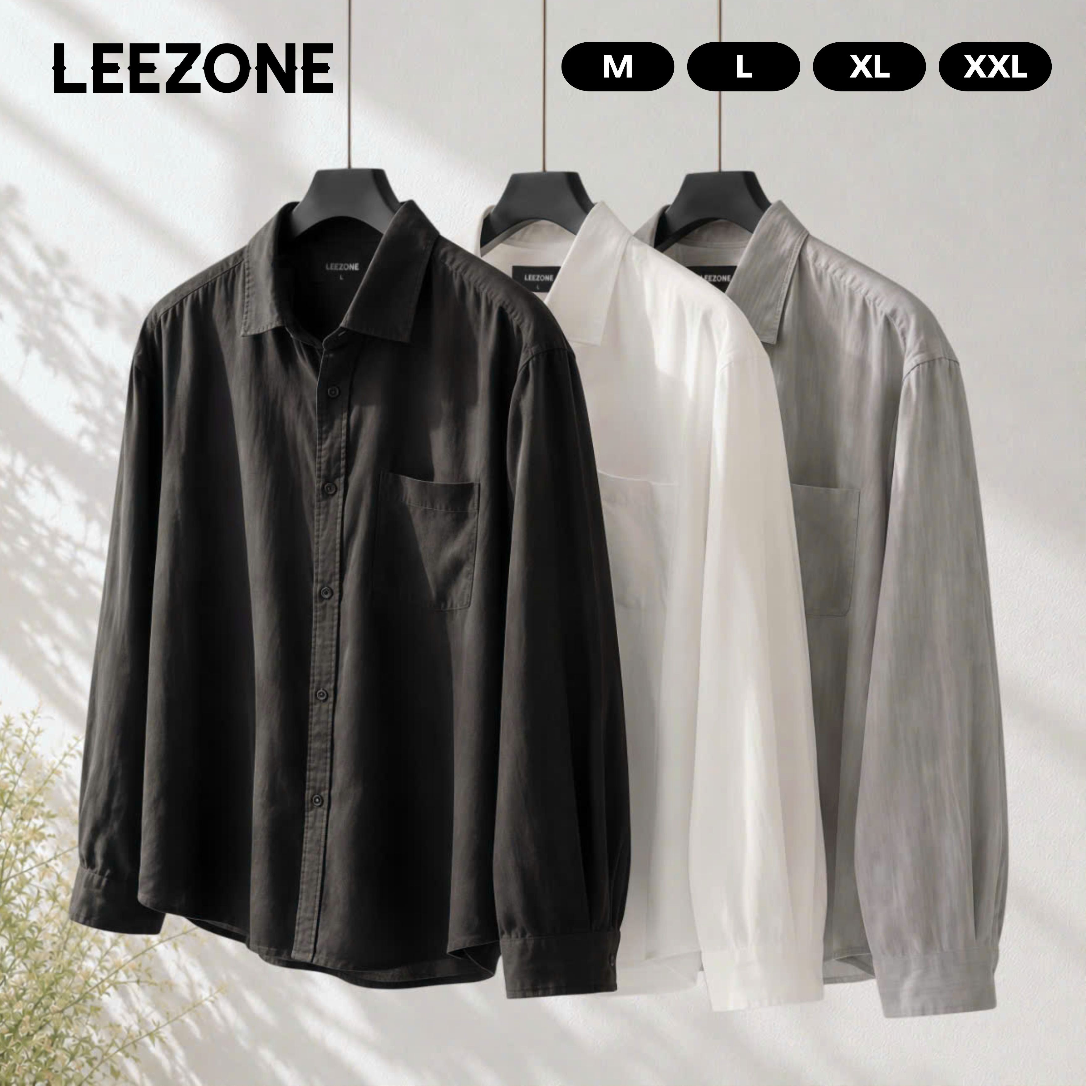 [MỞ BÁN] Áo Sơ Mi Linen Đũi Mát Nam Đi Biển LeeZone Form Rộng | Sơ Mi Đũi Trơn Dài Tay Cổ Đức