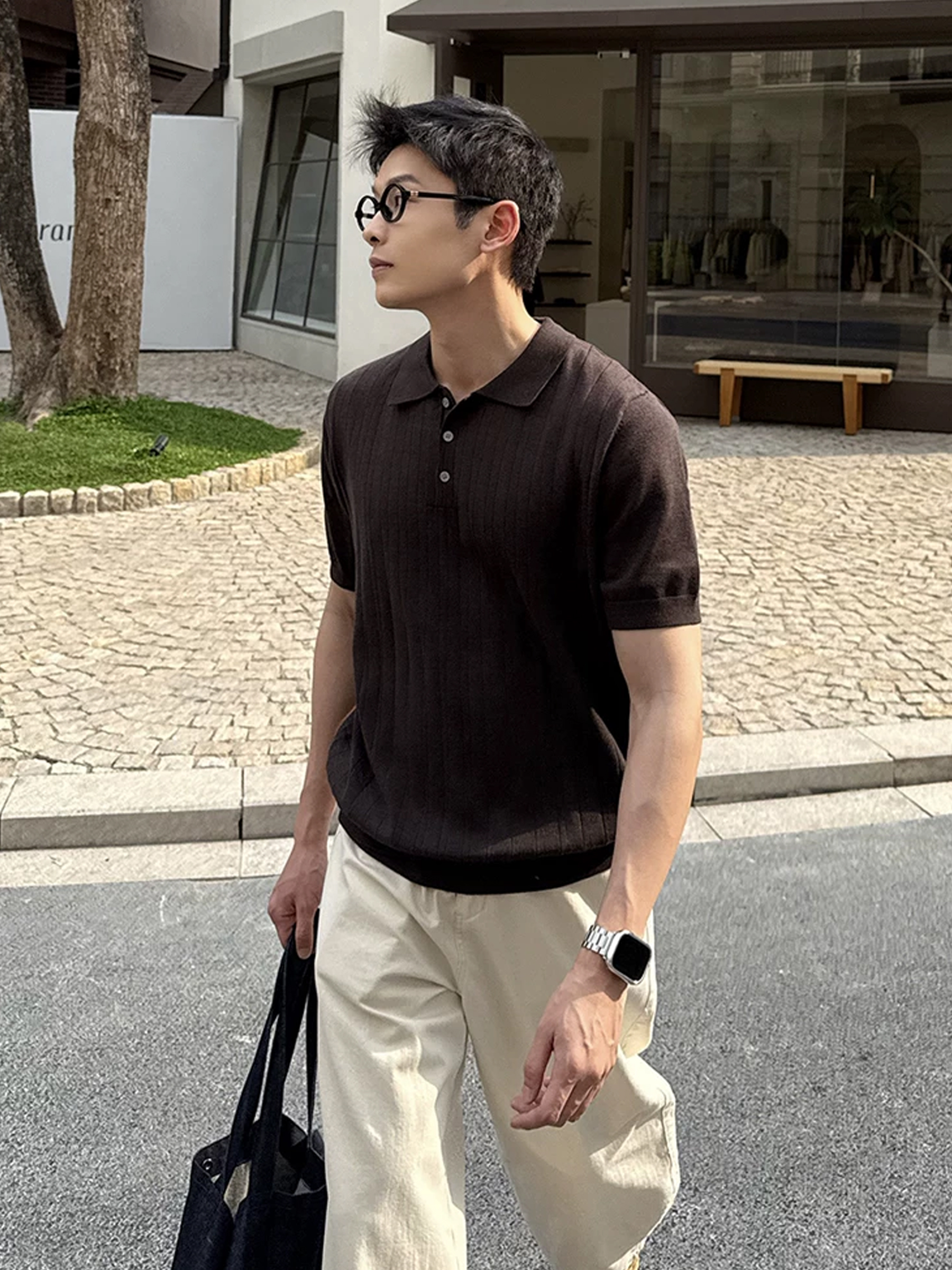 Áo Polo LEN THỎ Local Brand Lavi Studio/ STRIPES Nam Nữ Unisex
