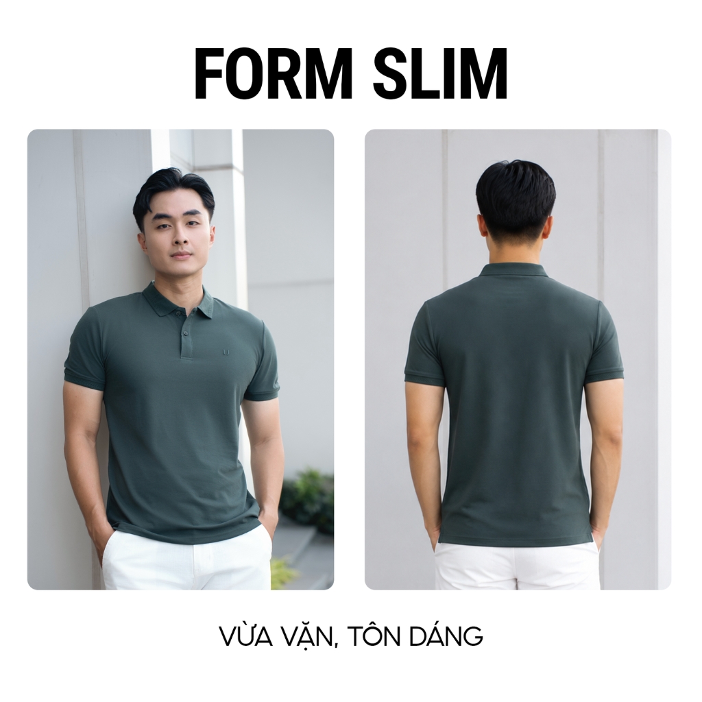 Áo Polo Nam Urban vải COTTON dệt thoáng mát thấm hút tốt co giãn thoải mái hình thêu tỉ mỉ phom slim NO 2946