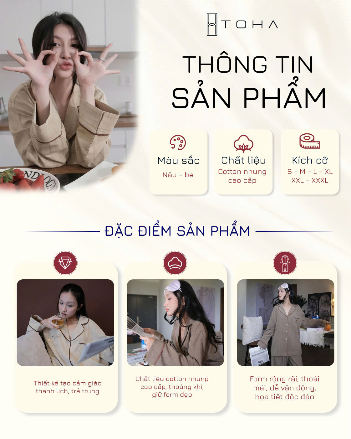 [BST GIÁNG SINH] TOHA Homewear Bộ Đồ Ngủ Cao Cấp Dài Tay Mặc Nhà Thoáng ...