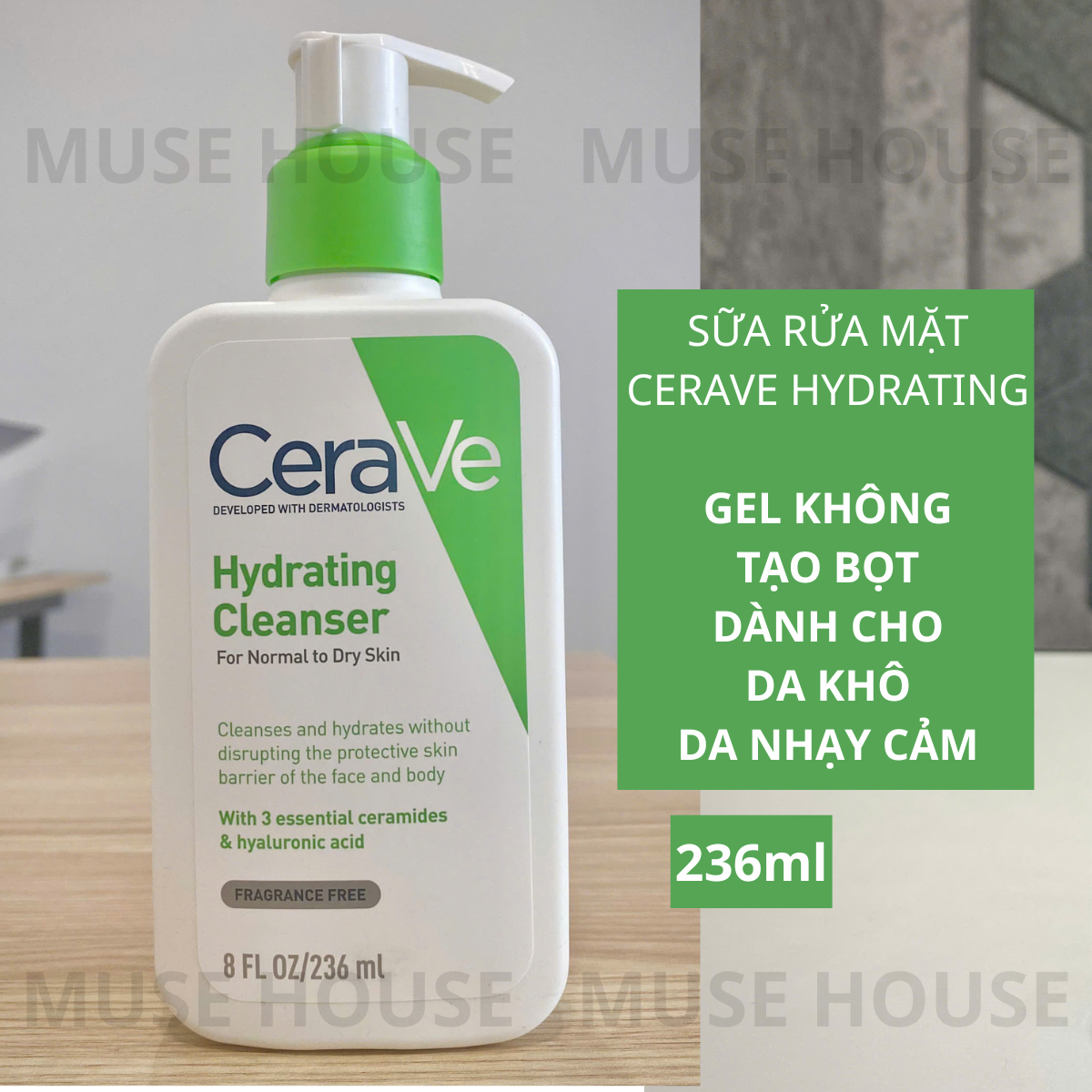 Sữa rửa mặt Cerave 88ml 236ml 473ml da dầu da khô da nhạy cảm - Muse House