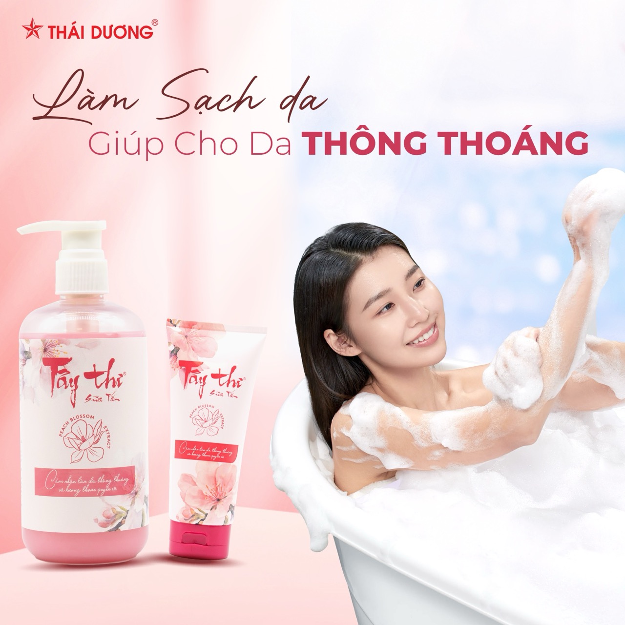 [Voucher 35%] Sữa tắm Tây Thi (chai 200ml/ 500ml) làm sạch da nhẹ dịu dành cho da mụn, kèm quà tặng Sao Thái Dương