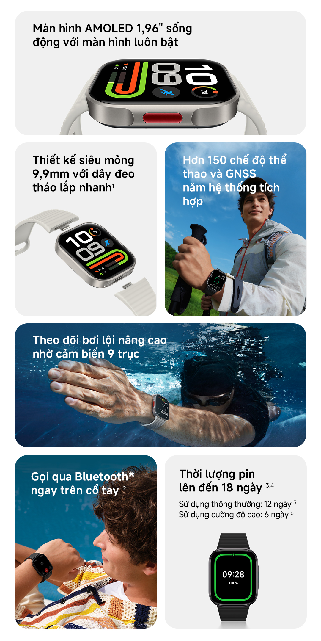 Đồng Hồ Thông Minh Xiaomi Redmi Watch 6 Lite I Thời lượng pin lên đến 18 ngày I Màn hình AMOLED 1,96" – ảnh mô tả chi tiết 2