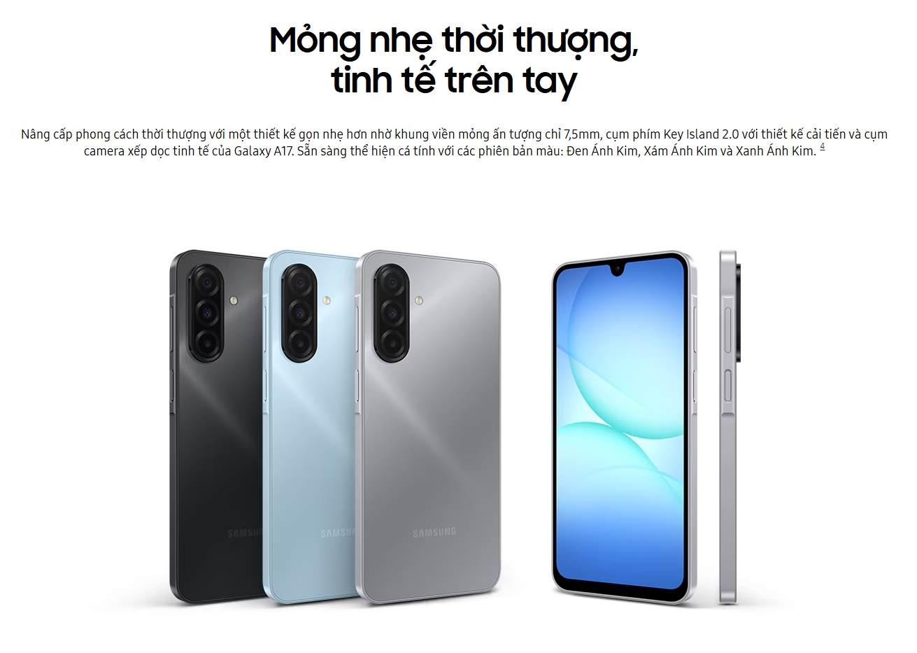[KÍCH 25/9 - FULL VAT] - Điện thoại Samsung Galaxy A17 4G / LTE 8/128GB - Bảo hành chính hãng 12 tháng