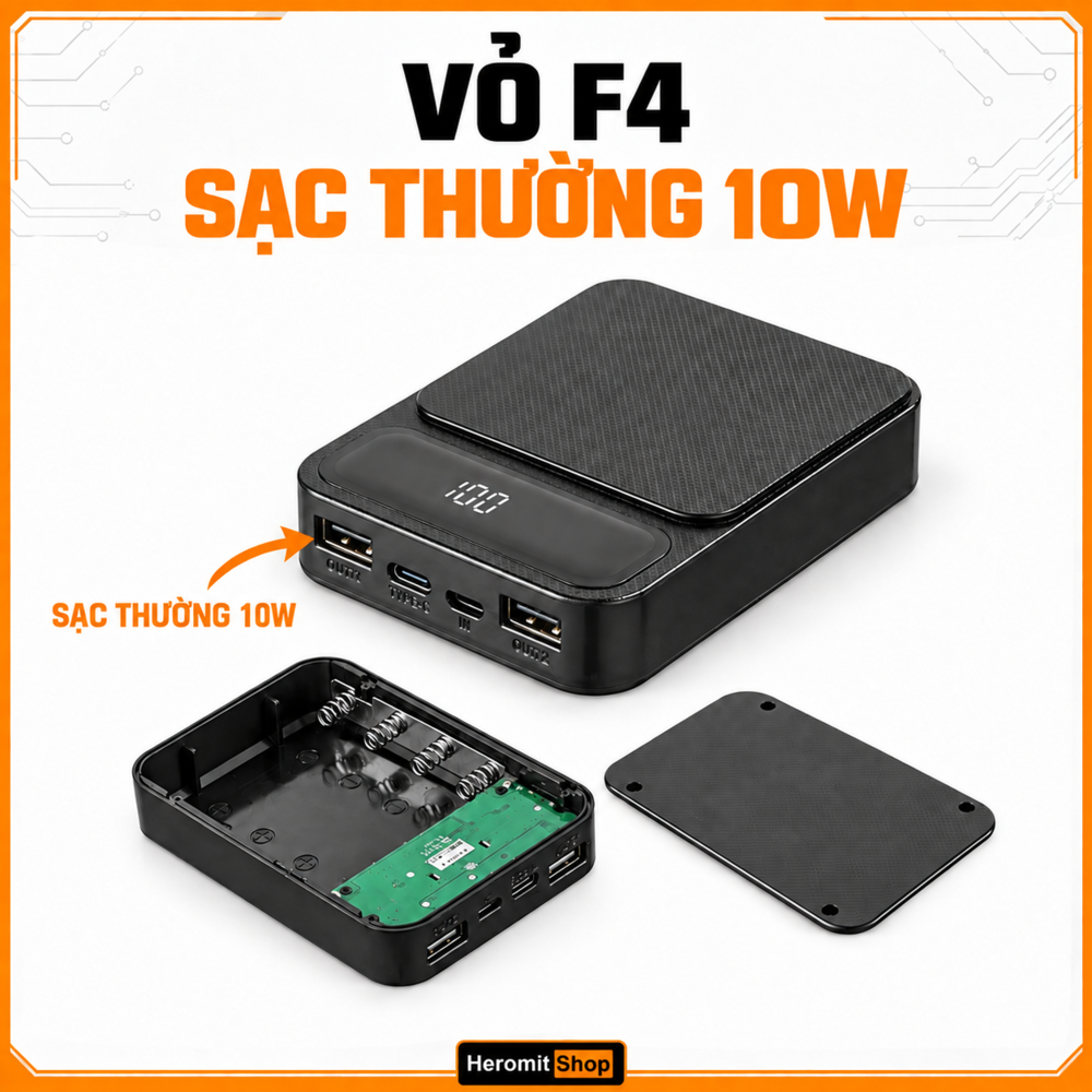 Box sạc dự phòng , vỏ sạc dự phòng 4cell , 8cell ,10cell 18650 , box sạc nhanh 22W ( chưa kèm pin ) dòng F – ảnh mô tả chi tiết 4