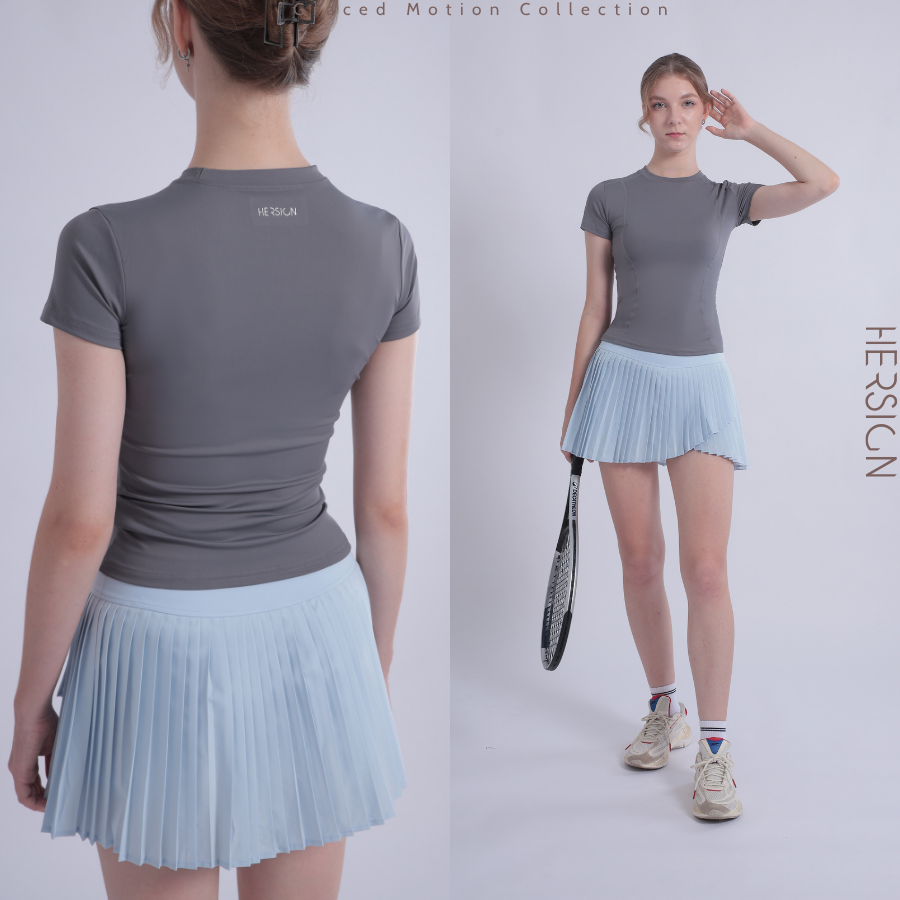 HERSIGN Set váy tennis nữ Bộ đồ tập pickleball nữ Áo thun ngắn tay chân ...