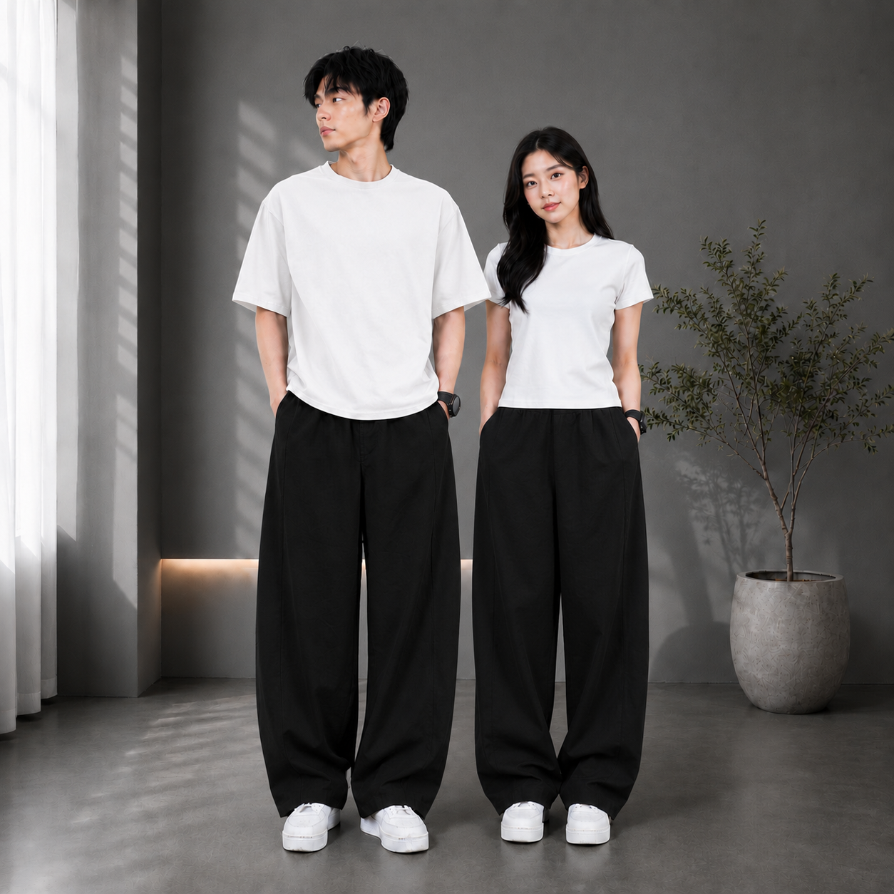 Quần Dài Kaki VINTINO Nam Ống Cong Form Rộng Chất Kaki Mềm Mịn Cạp Chun Khóa QOC1
