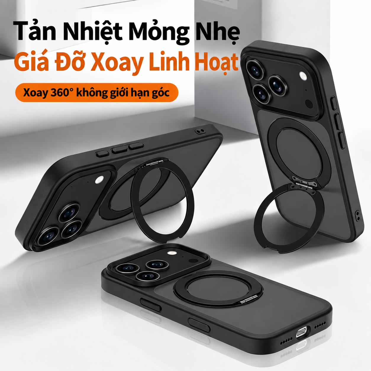 Ốp lưng OIie cho iPhone 18 17 16 Pro max Plus nhám từ tính chống sốc ...