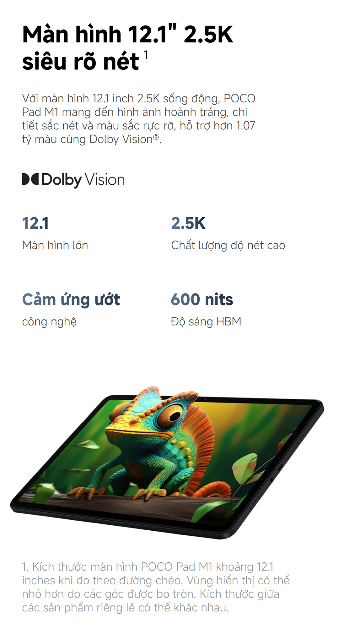 Máy tính bảng Xiaomi POCO Pad M1 | 8GB+256GB, màn hình 12.1'' 120Hz 2.5K, pin khủng 12000mAh, Snapdragon® 7s Gen 4 – ảnh mô tả chi tiết 4