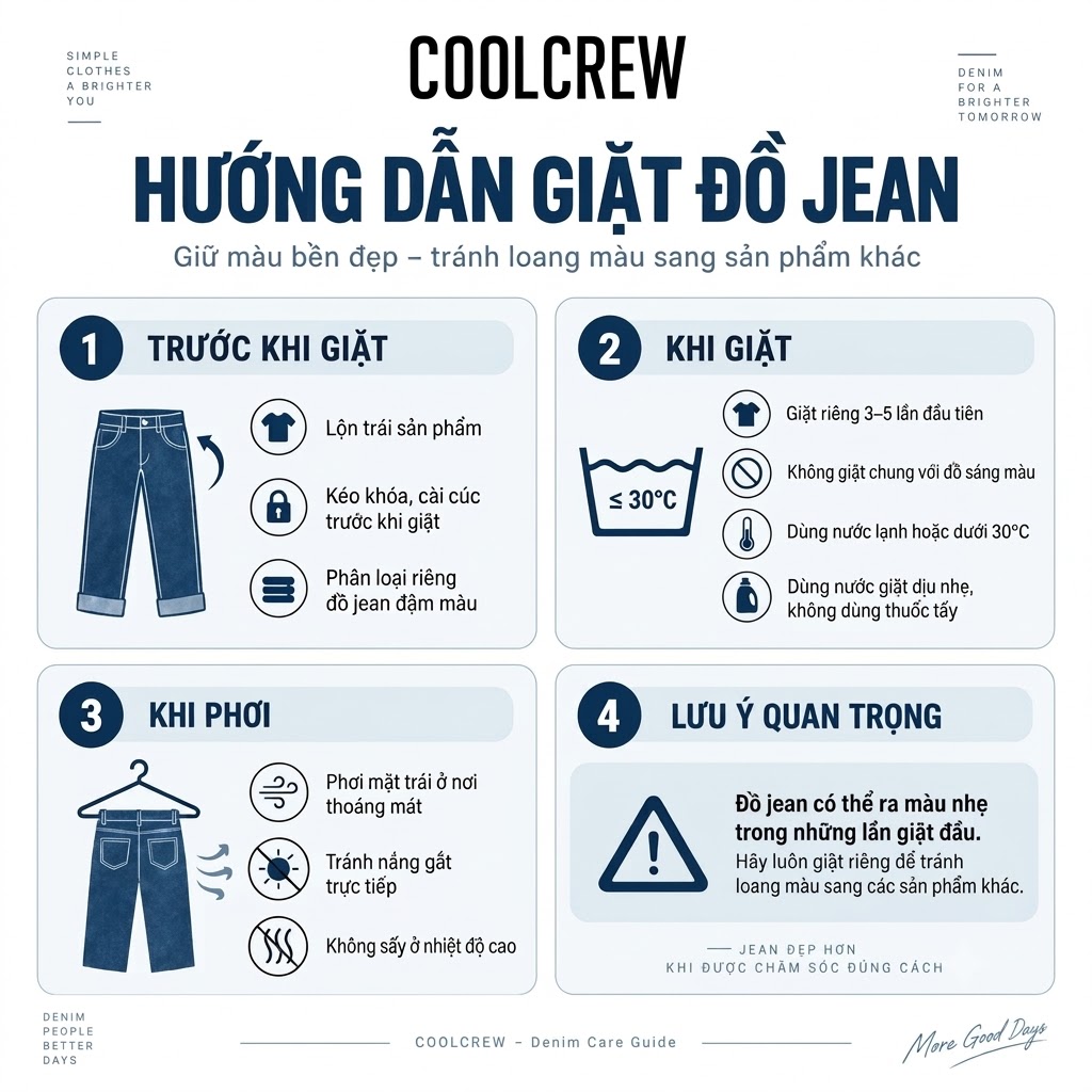Quần Jeans Retro 𝐂𝐎𝐎𝐋𝐂𝐑𝐄𝐖 Quần Kiểu Dáng Rộng Unisex Nam Nữ QTD053