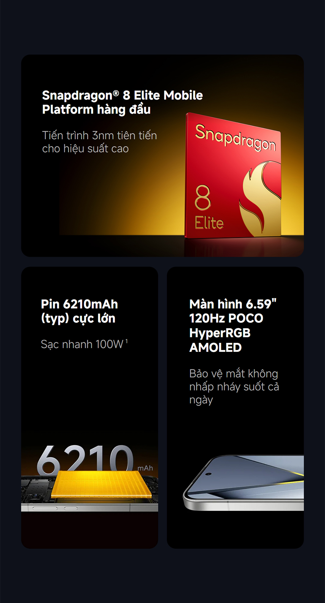 Điện thoại Xiaomi POCO F8 Pro | 12GB+512GB, Snapdragon® 8 Elite, pin 6210mAh, màn hình AMOLED 6.59'' 120Hz – ảnh mô tả chi tiết 2