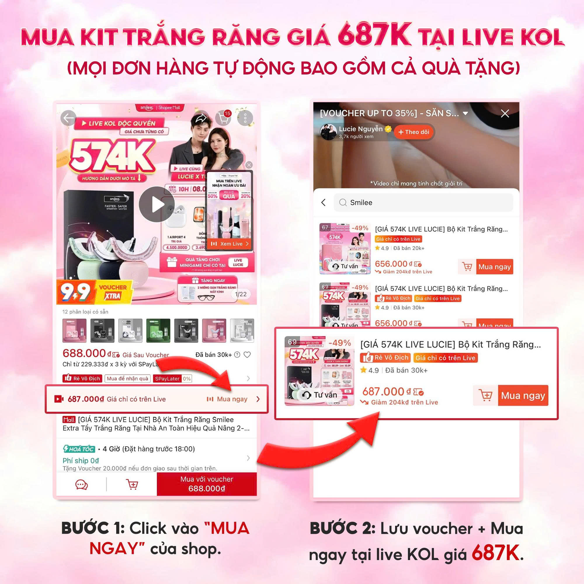[GIÁ 779K LIVE SHOP] Bộ Kit Trắng Răng Smilee Extra Tẩy Trắng Răng Tại ...
