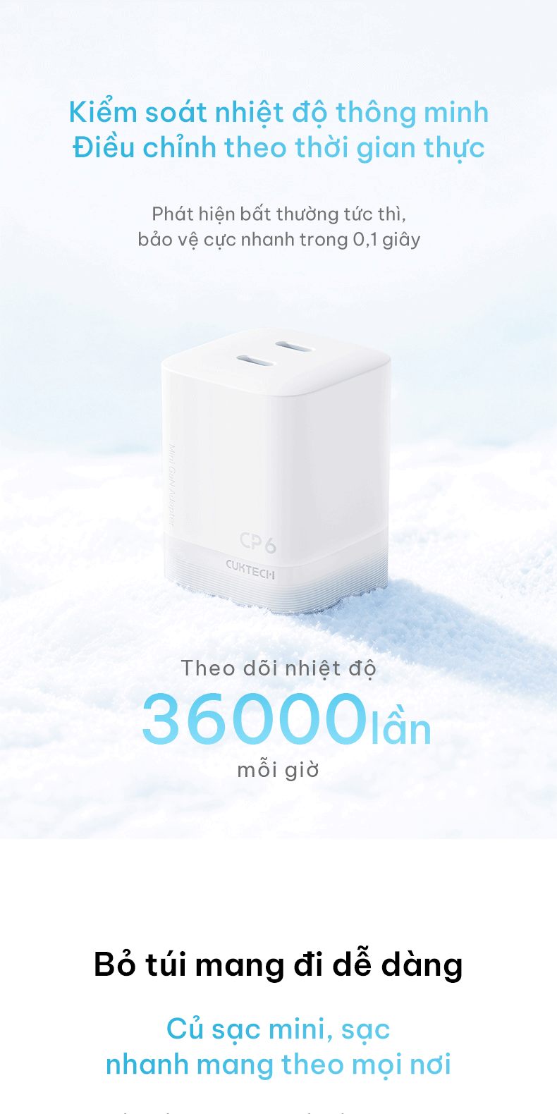 Củ Sạc Nhanh CUKTECH 60W AVS Xiaomi Tối Đa 67W 2 Cổng USB-C Cho iPhone 18/17/16/Xiaomi 17/Samsung S26/Laptop – ảnh mô tả chi tiết 7
