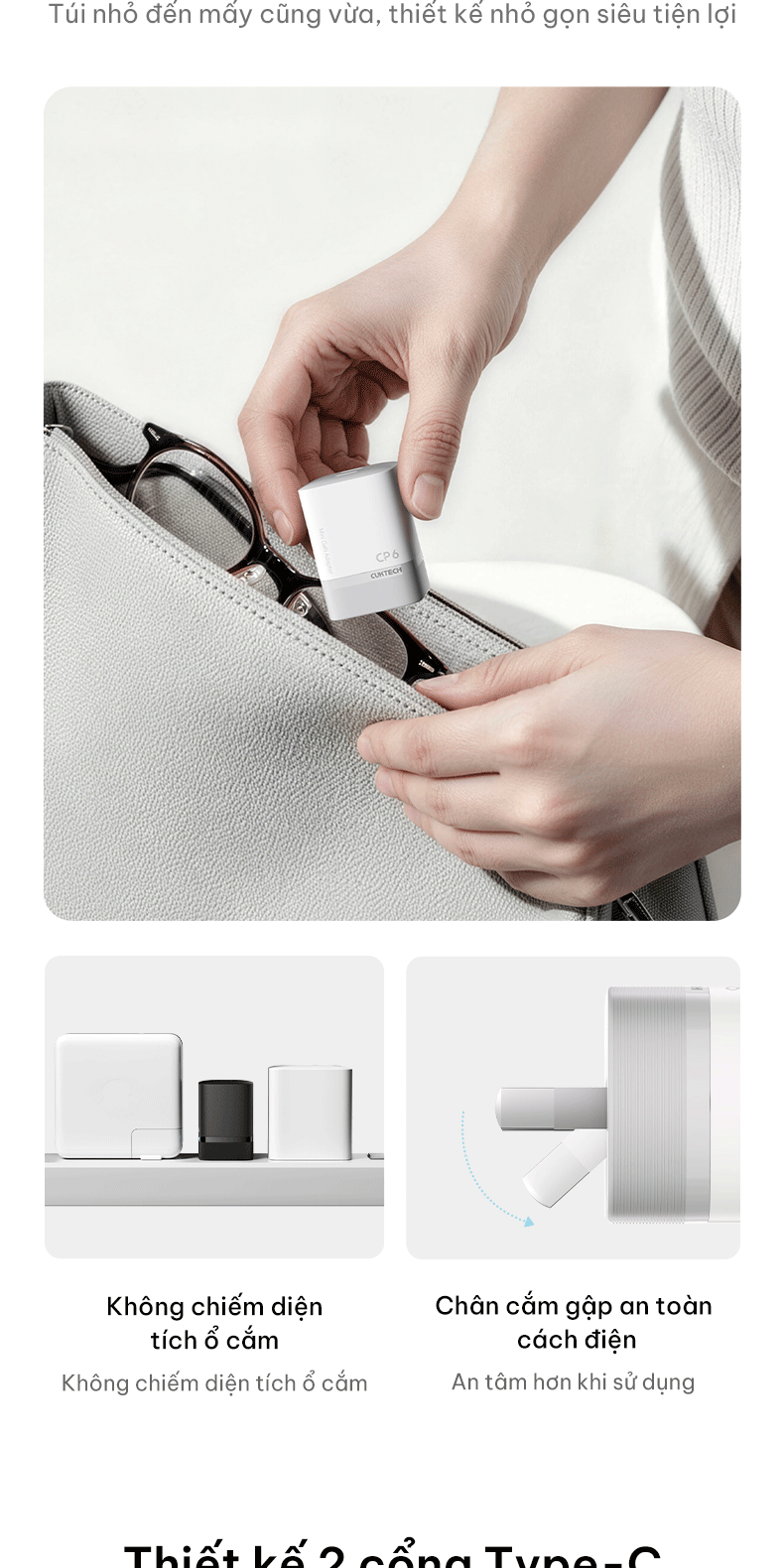 Củ Sạc Nhanh CUKTECH 60W AVS Xiaomi Tối Đa 67W 2 Cổng USB-C Cho iPhone 18/17/16/Xiaomi 17/Samsung S26/Laptop – ảnh mô tả chi tiết 8