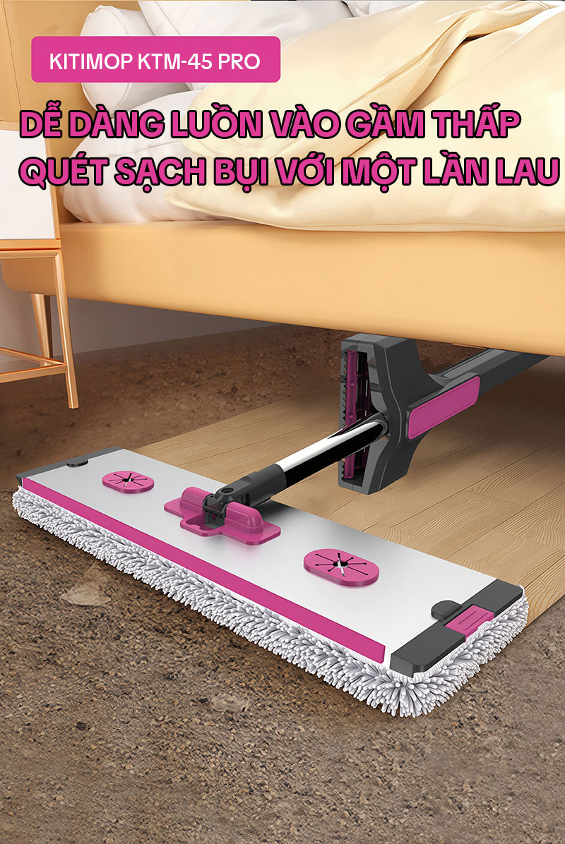 Cây lau nhà tự vắt KITIMOP KTM-45 PRO bàn lau 45cm