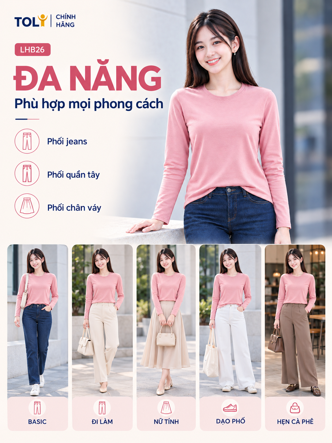 Thông tin áo thun nữ tay dài TOLI