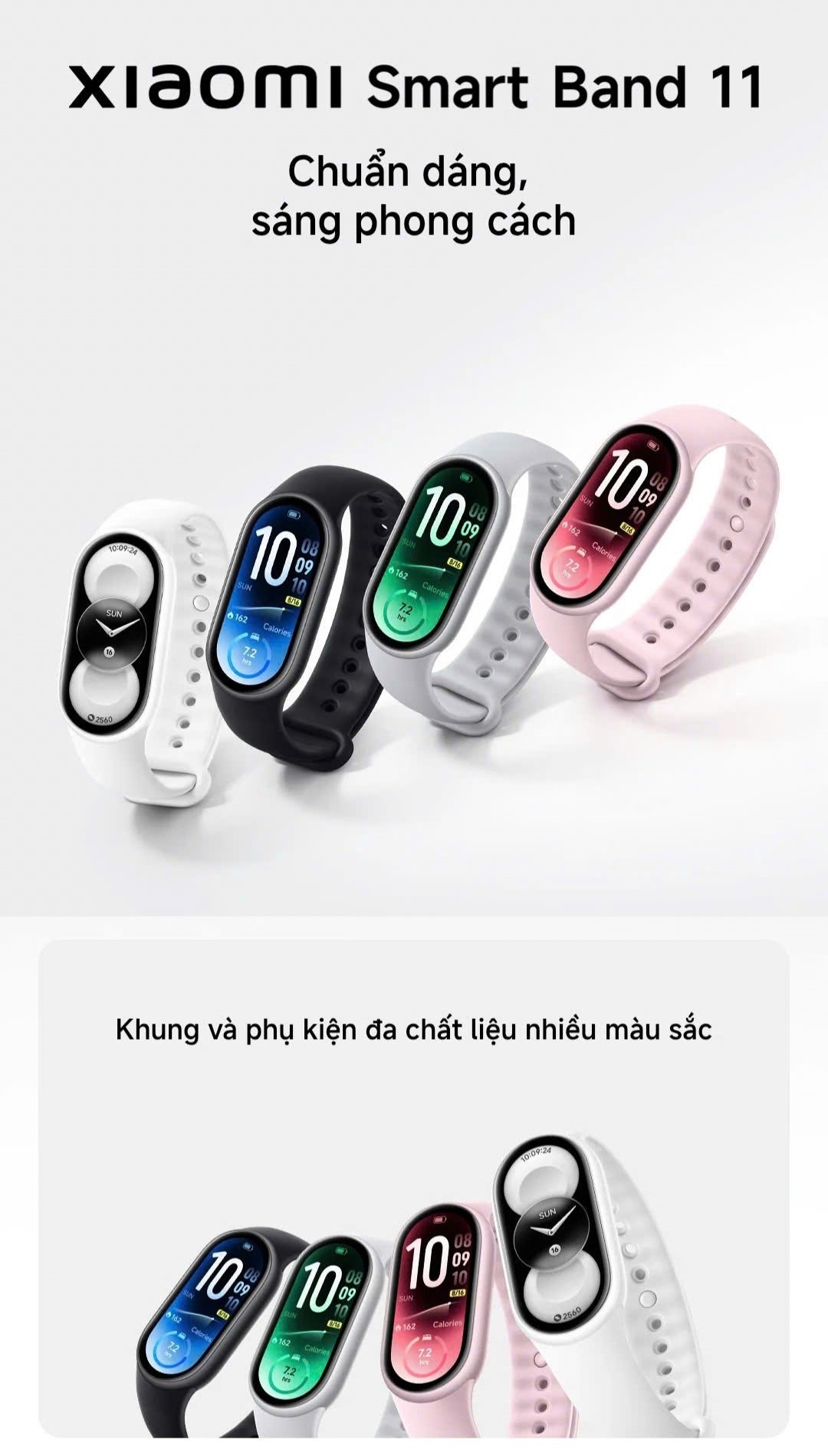 [MỞ BÁN] Đồng hồ thông minh Xiaomi Smart Band 11 | Màn hình AMOLED 1.72" | Quản lý sức khỏe đa chiều: nhịp tim, SpO₂ – ảnh mô tả chi tiết 1