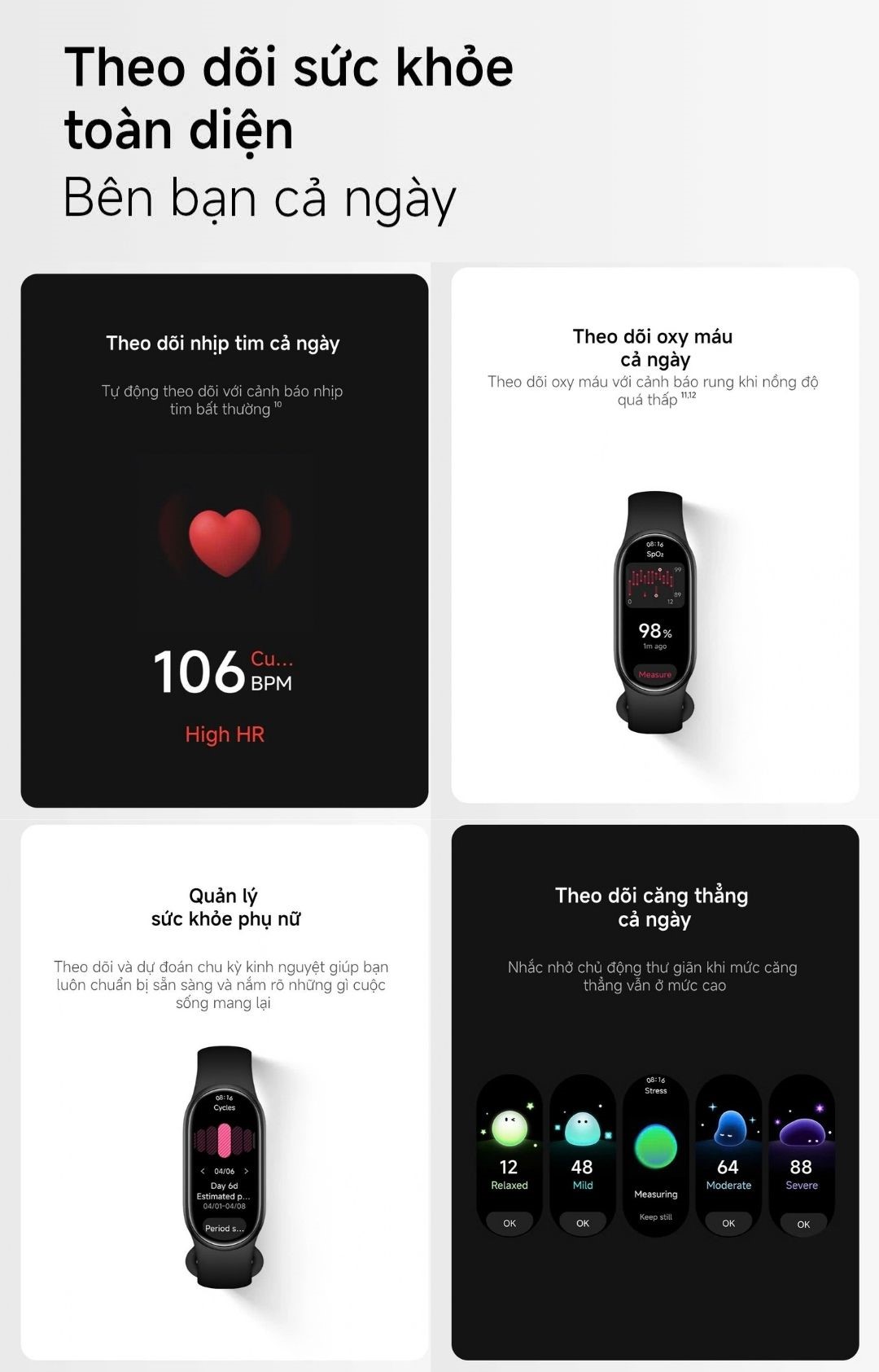 Đồng hồ thông minh Xiaomi Smart Band 11 | Màn hình AMOLED 1.72" | Quản lý sức khỏe đa chiều: nhịp tim, SpO₂, giấc ngủ... – ảnh mô tả chi tiết 8