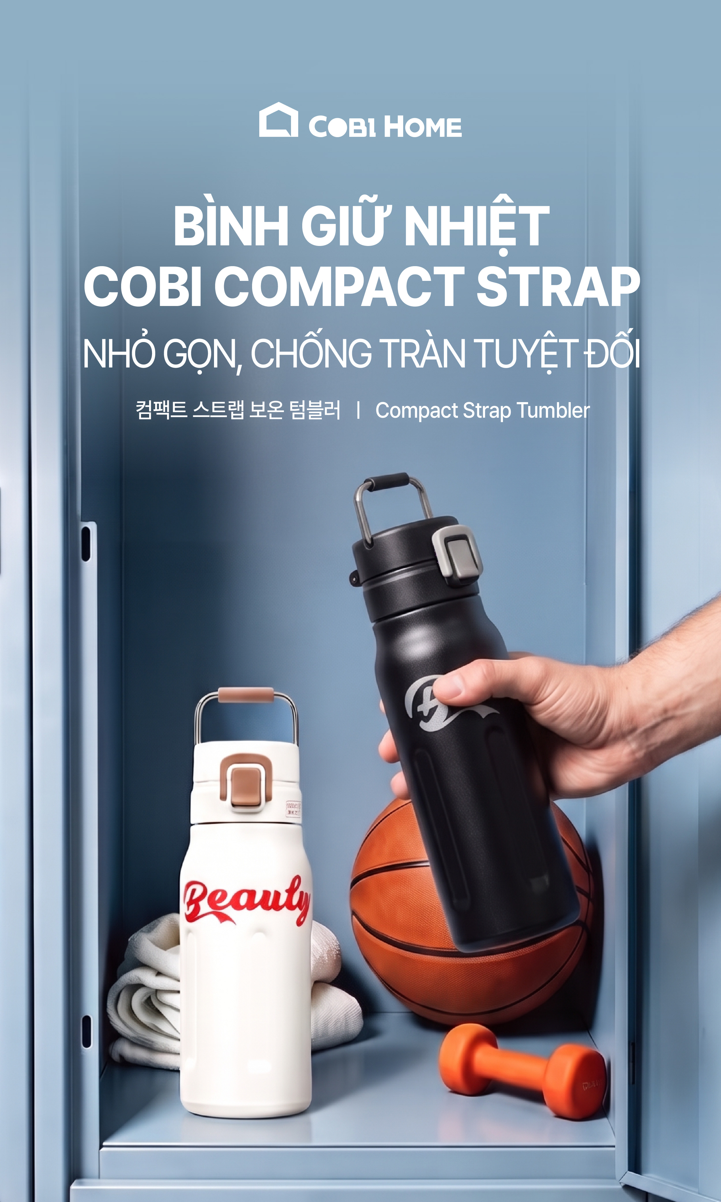 Bình Giữ Nhiệt COBI Compact Strap 580ml 680ml Inox 304 - Bình Nước Quai ...