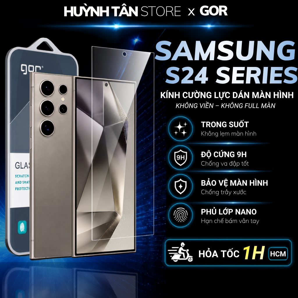 Kính cường lực GOR samsung galaxy s26 ultra s25 plus s24 fe edge a57 a56 z fold 8 8 ultra 7 6 5 4 trong suốt KHÔNG VIỀN – ảnh mô tả chi tiết 2