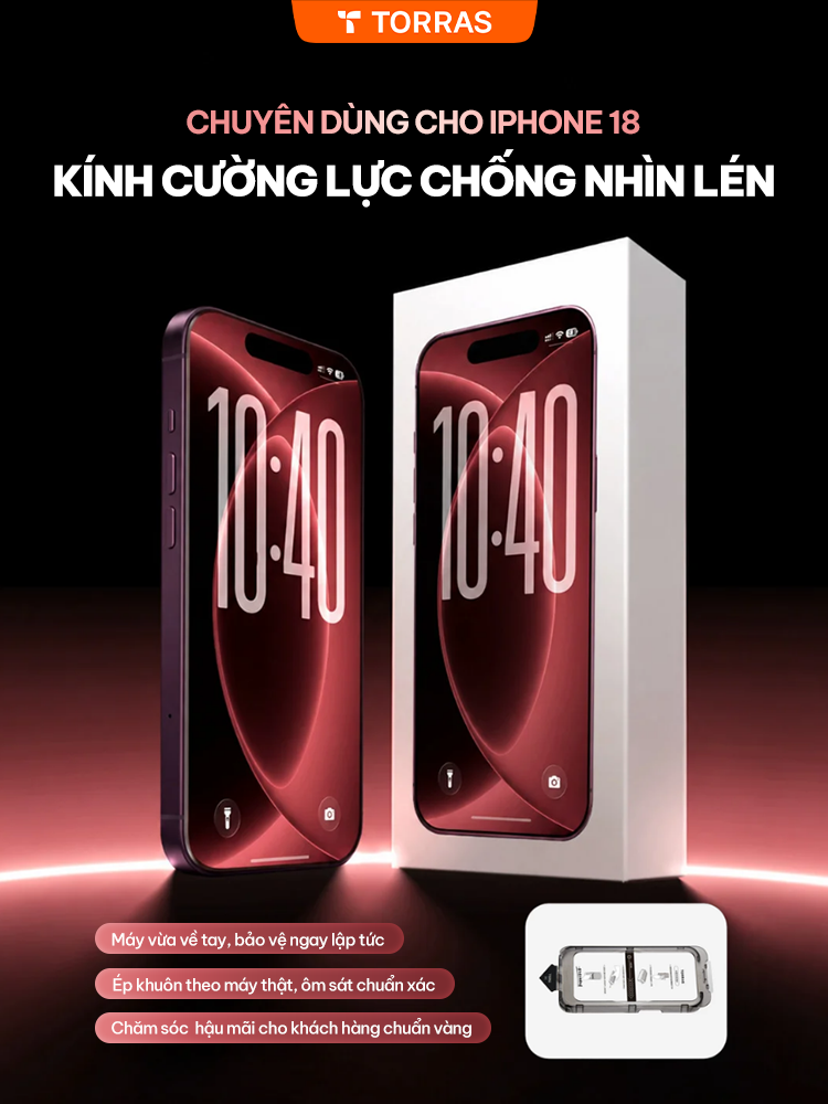 【MUA 1 TẶNG 1】TORRAS Kính Cường Lực iPhone 15/16/17/18 Chống Nhìn Trộm, Không Viền Đen, Chống Va Đập, Khung Tự Dán – ảnh mô tả chi tiết 1